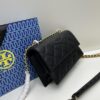 TORY BURCH Miller Leather Accordion Bag - Genuine Calfskin with Logo Detail
