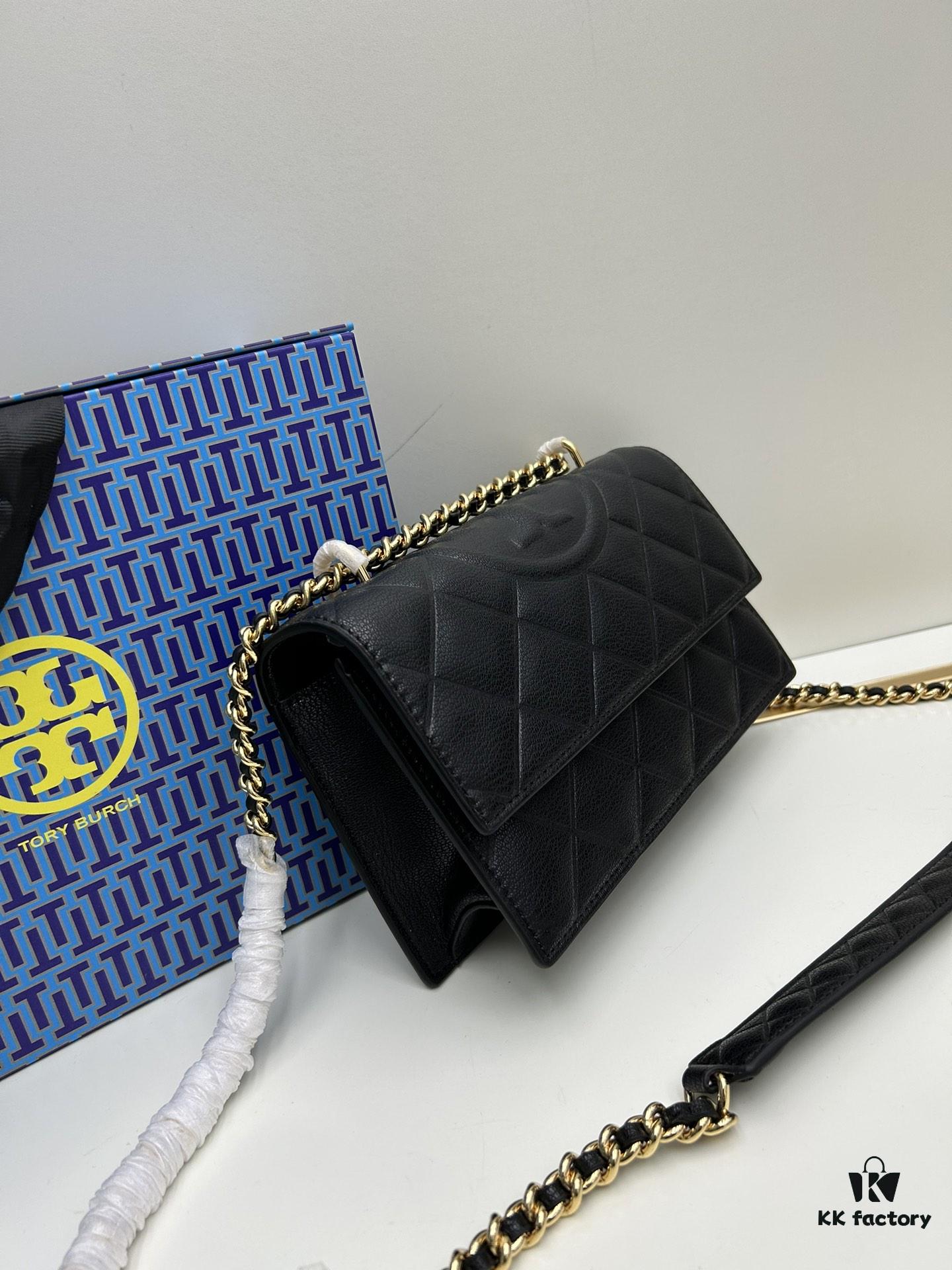 TORY BURCH Miller Leather Accordion Bag - Genuine Calfskin with Logo Detail