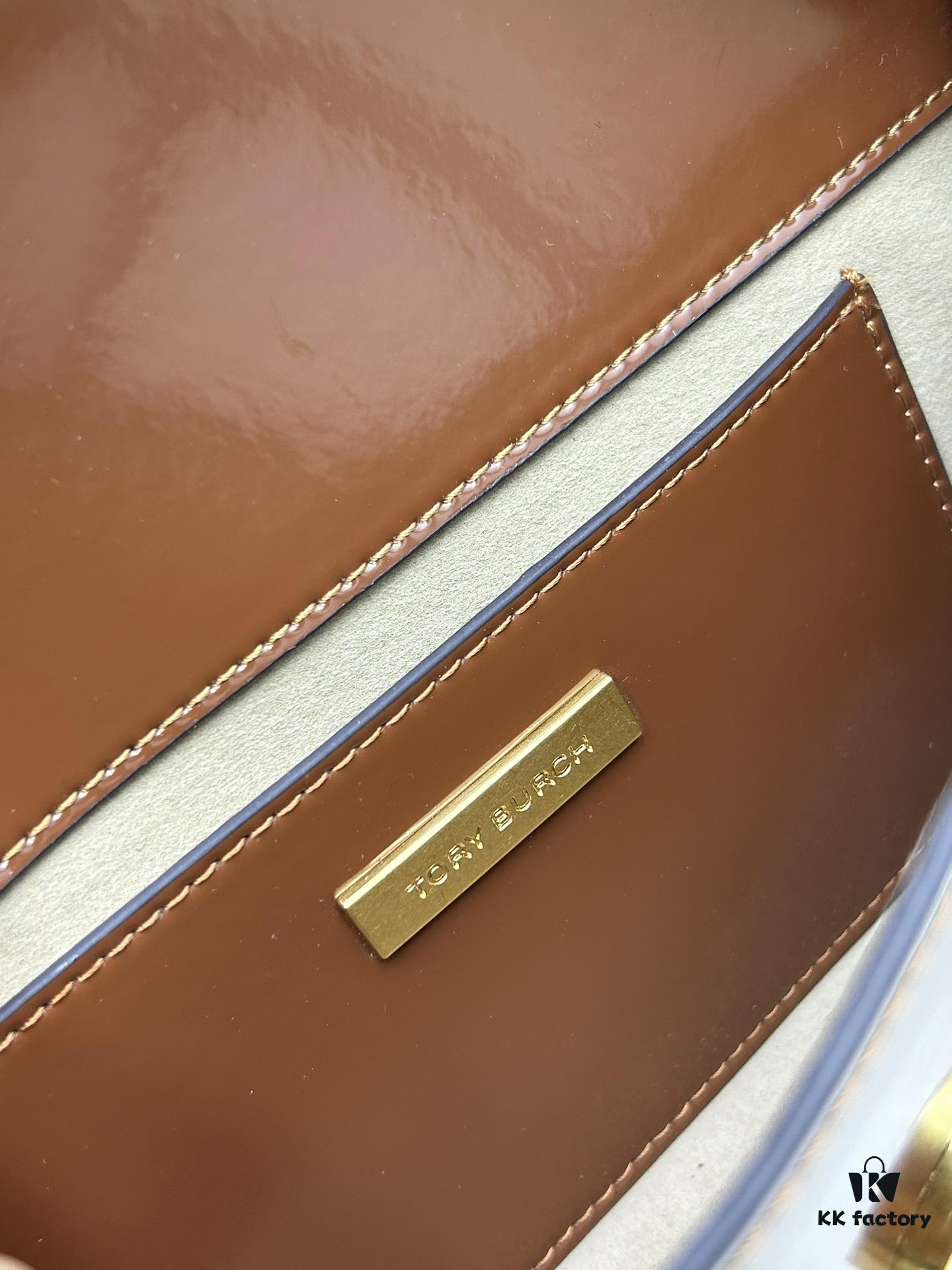 Tory Burch Robinson Rectangular Shoulder Bag, Full Leather Series, New Arrival with Attention to Detail