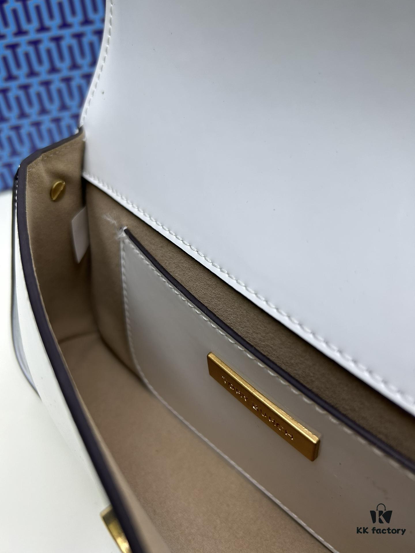 Tory Burch Robinson Rectangular Shoulder Bag, Full Leather Series, New Arrival with Attention to Detail