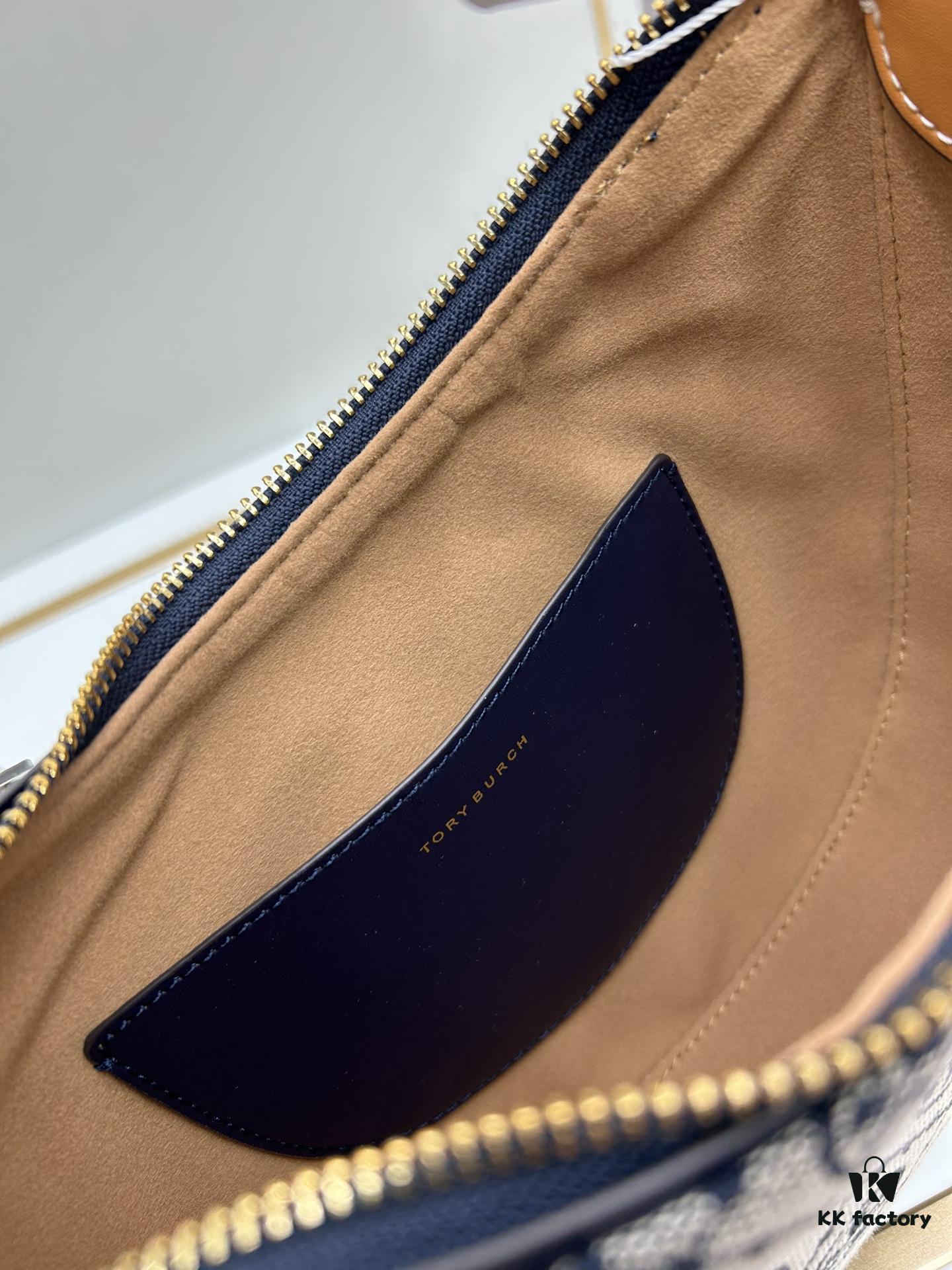 Tory Burch Classic TMonogram Crescent Bag – New Arrival with Refined Details