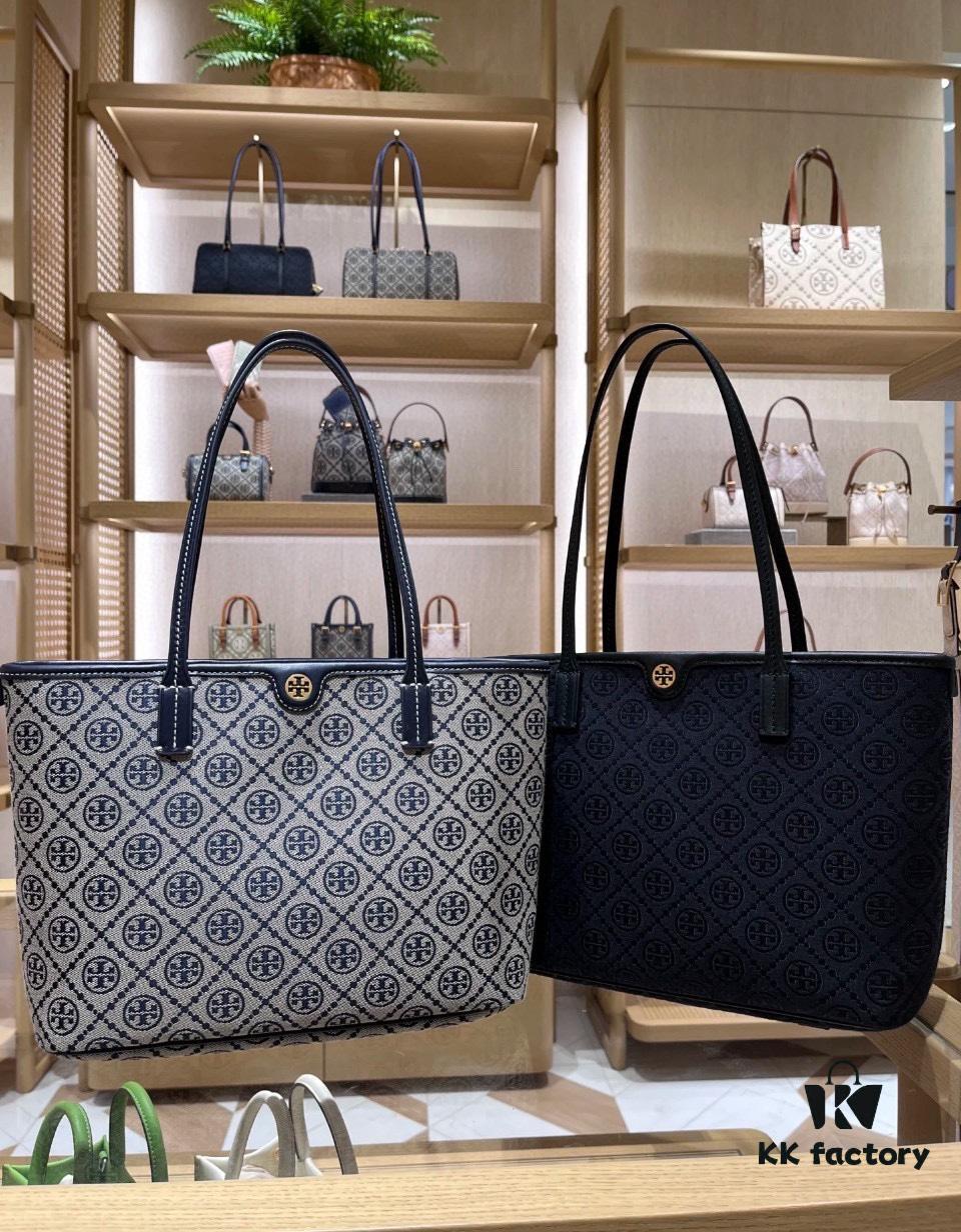 Tory Burch Large Monogram Shopping Tote Bag