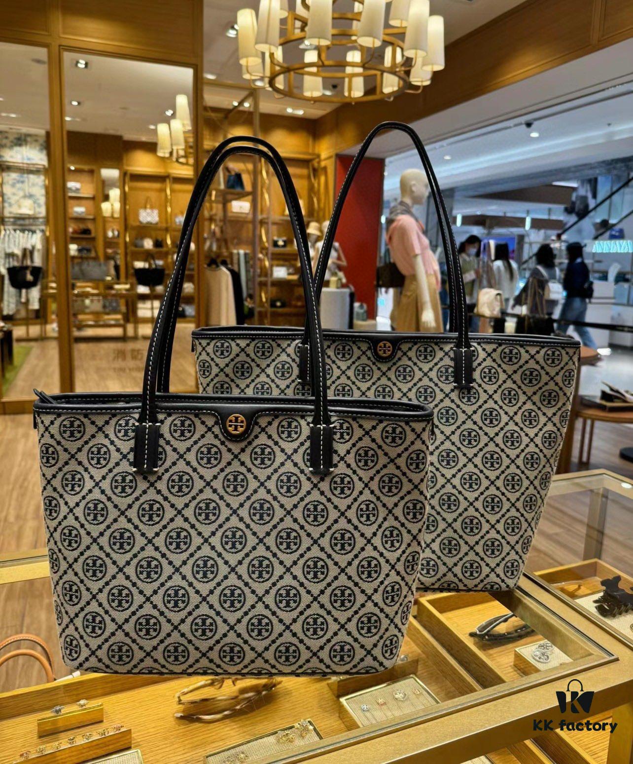 Tory Burch Large Monogram Shopping Tote Bag