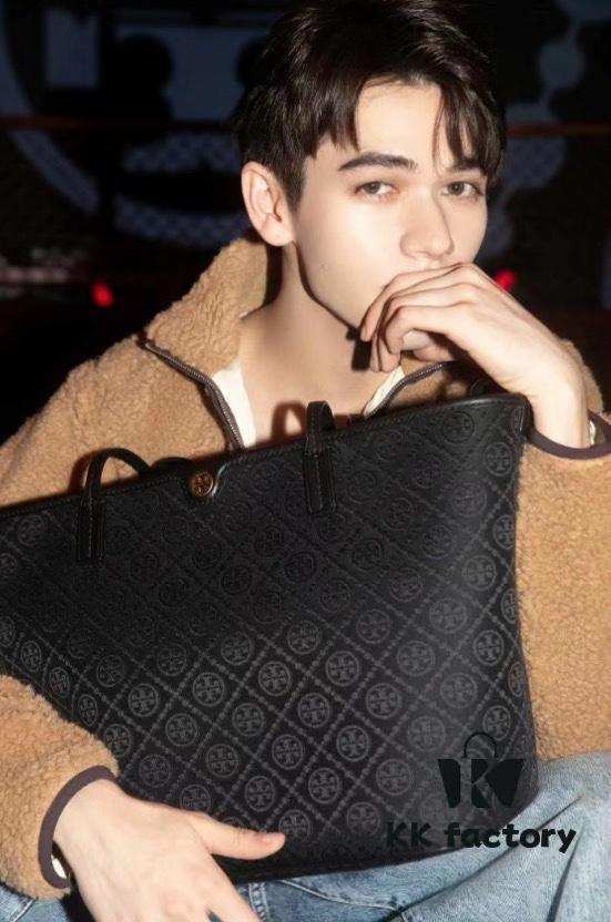 Tory Burch Large Monogram Shopping Tote Bag