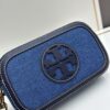 Authentic Quality Tory Burch New Denim Camera Bag Miller Shoulder Crossbody Bag, Denim Blue, Perfect for Spring and Summer, Lightweight Travel