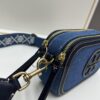 Authentic Quality Tory Burch New Denim Camera Bag Miller Shoulder Crossbody Bag, Denim Blue, Perfect for Spring and Summer, Lightweight Travel
