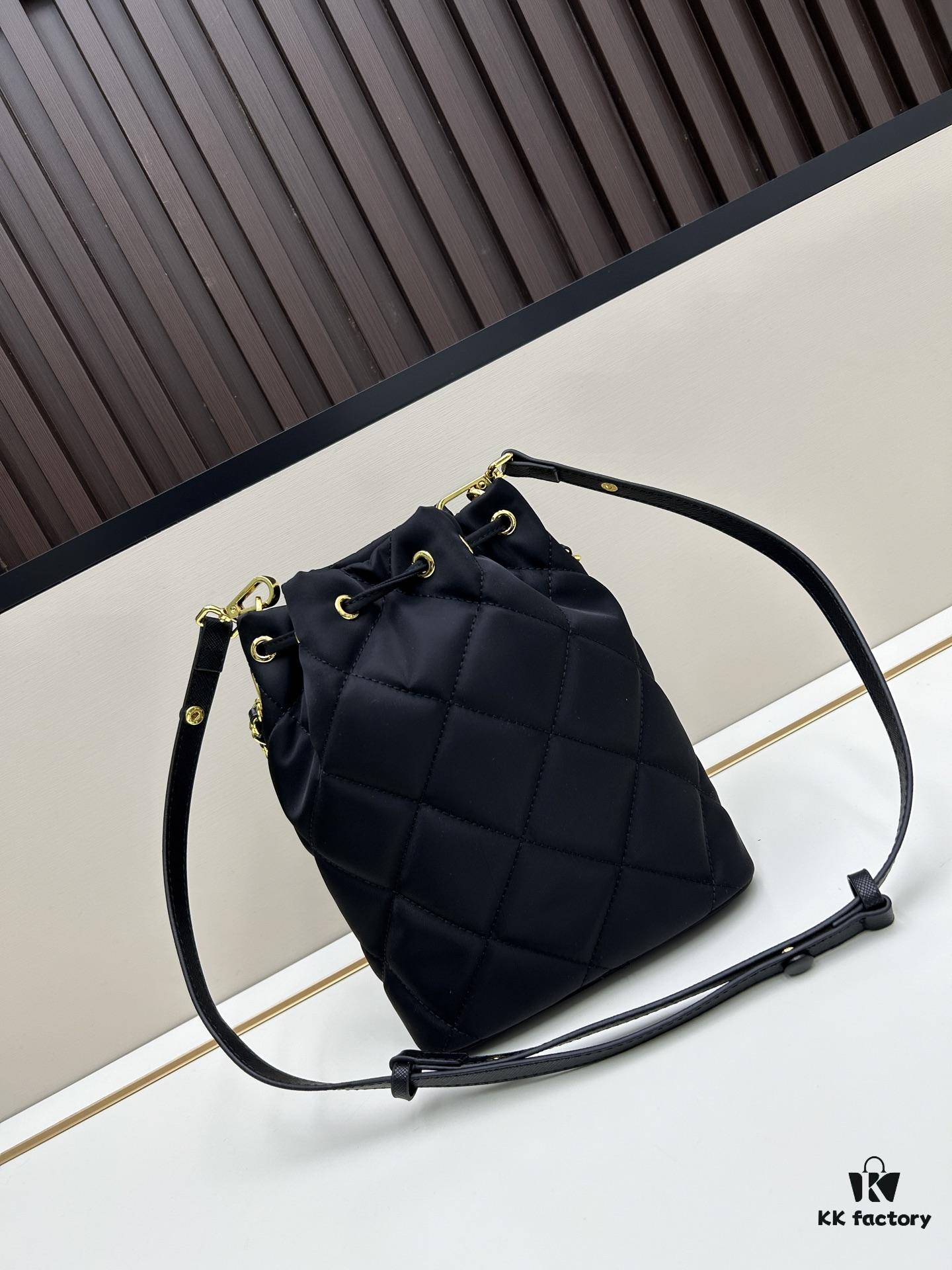 PRADA Mini Black and Gold Bucket Bag 🧚 So Elegant~