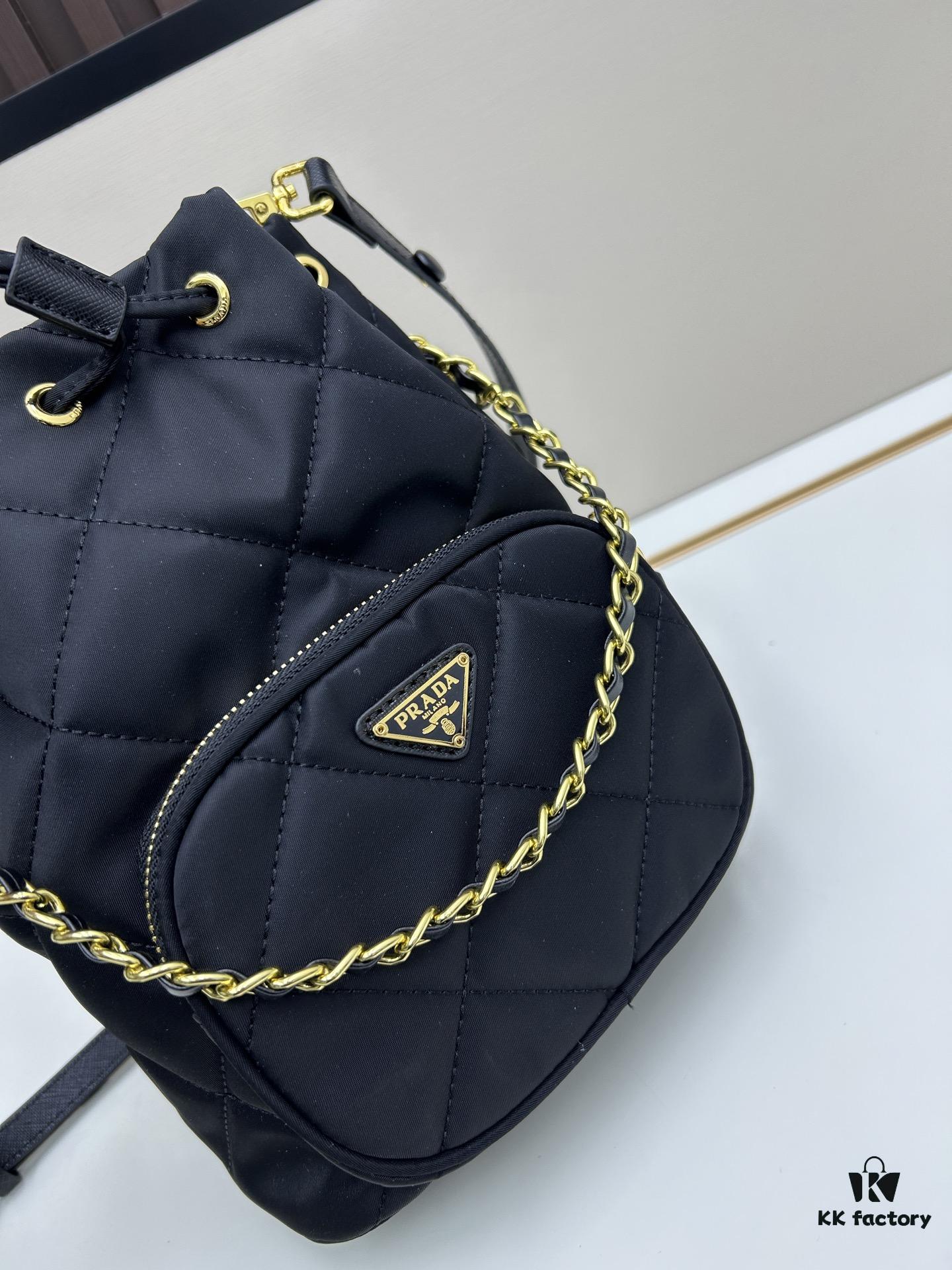 PRADA Mini Black and Gold Bucket Bag 🧚 So Elegant~