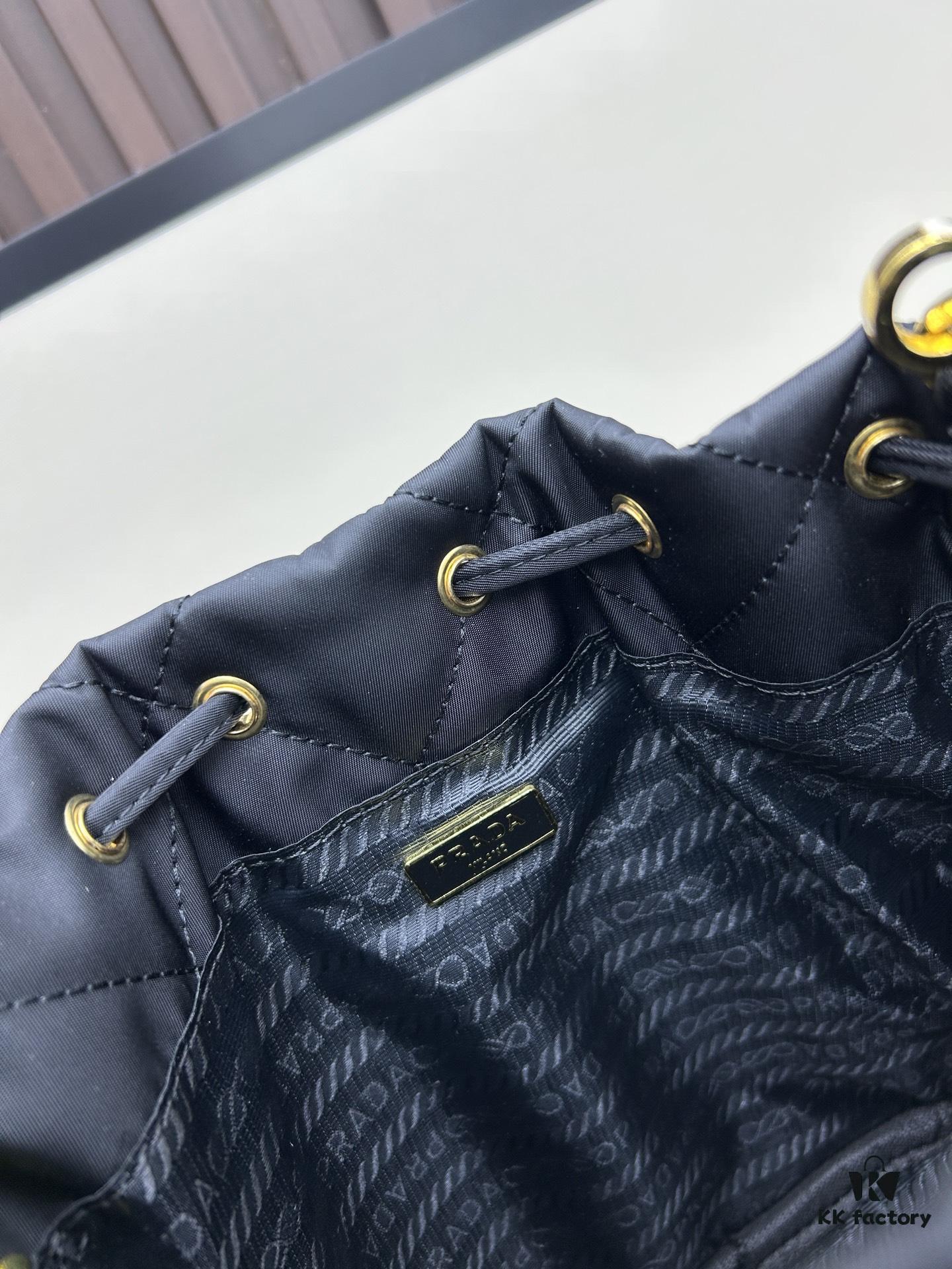 PRADA Mini Black and Gold Bucket Bag 🧚 So Elegant~