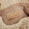 Prada Raffia Woven Bucket Bag with Box
