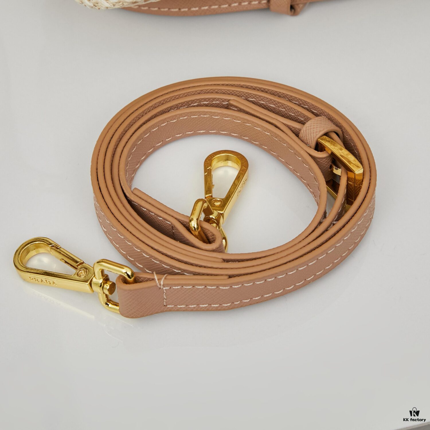 Prada Raffia Woven Bucket Bag with Box