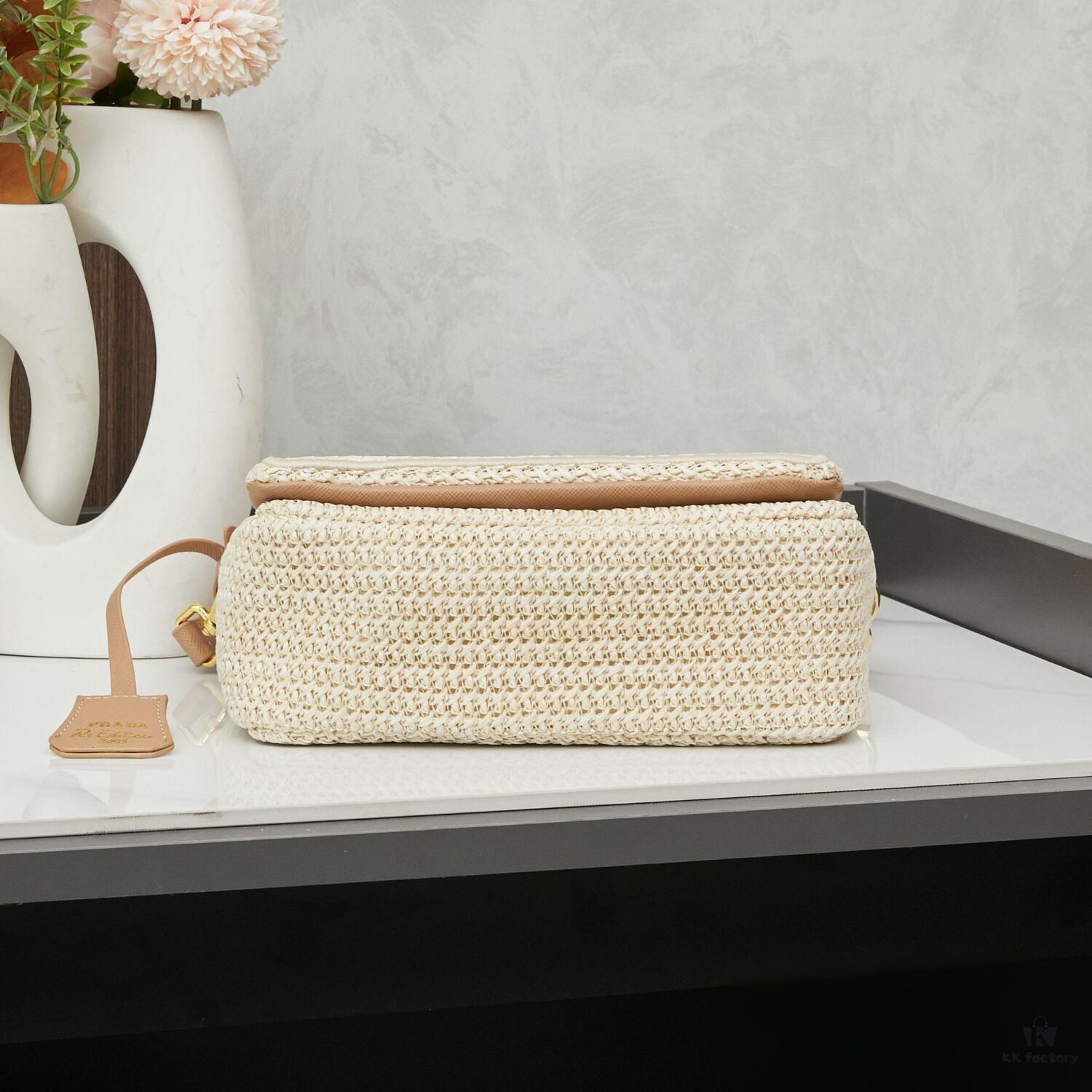 Raffia Woven Camera Bag, Model No. 2385, Box Size 20x12x8