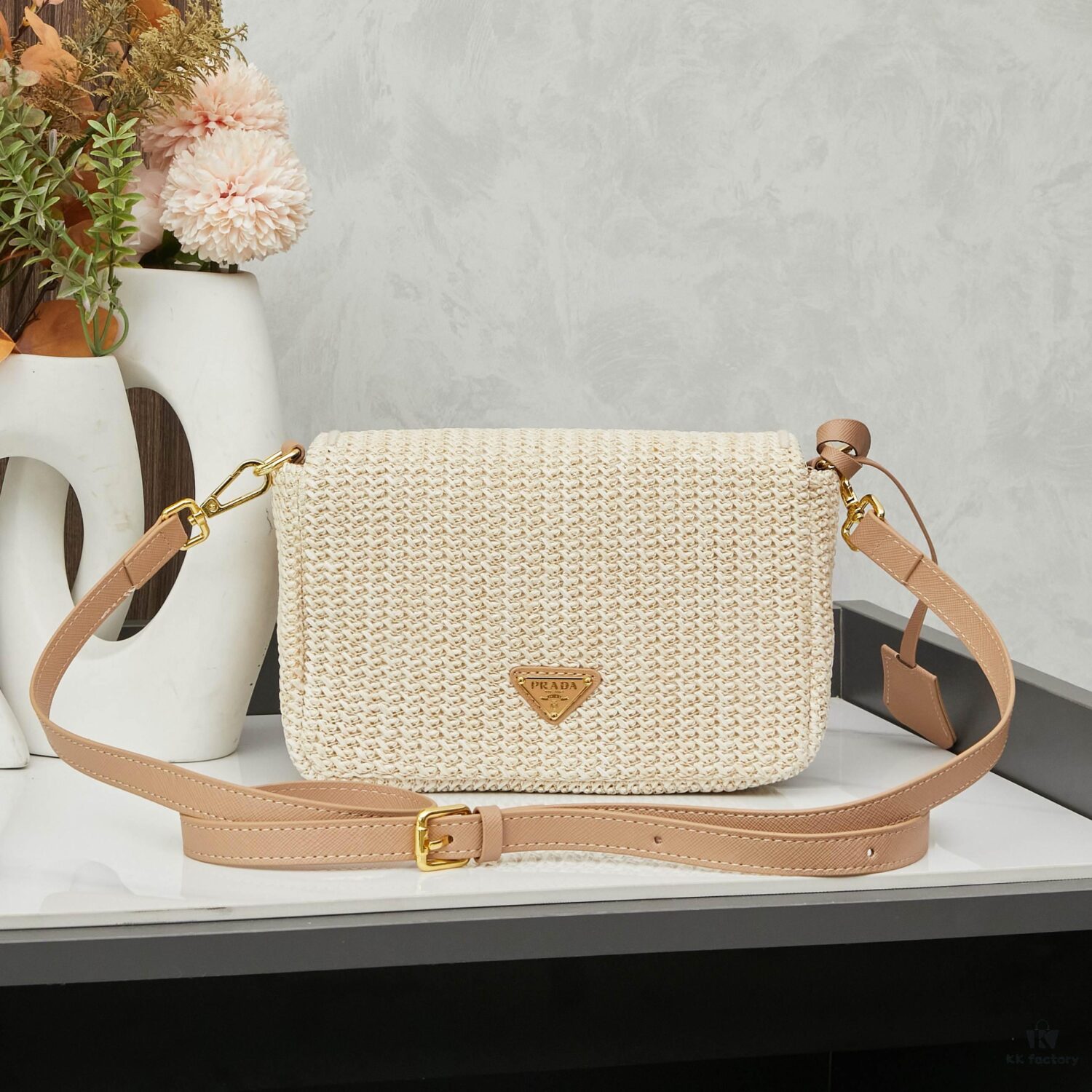 Raffia Woven Camera Bag, Model No. 2385, Box Size 20x12x8