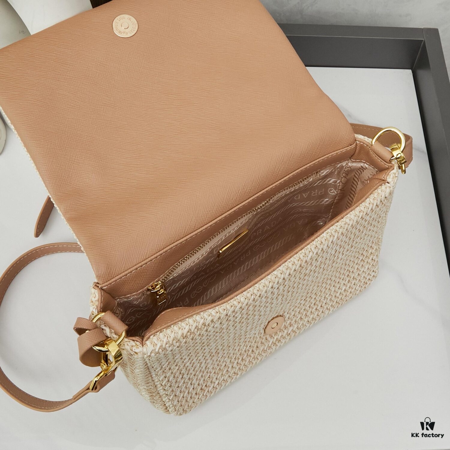 Raffia Woven Camera Bag, Model No. 2385, Box Size 20x12x8