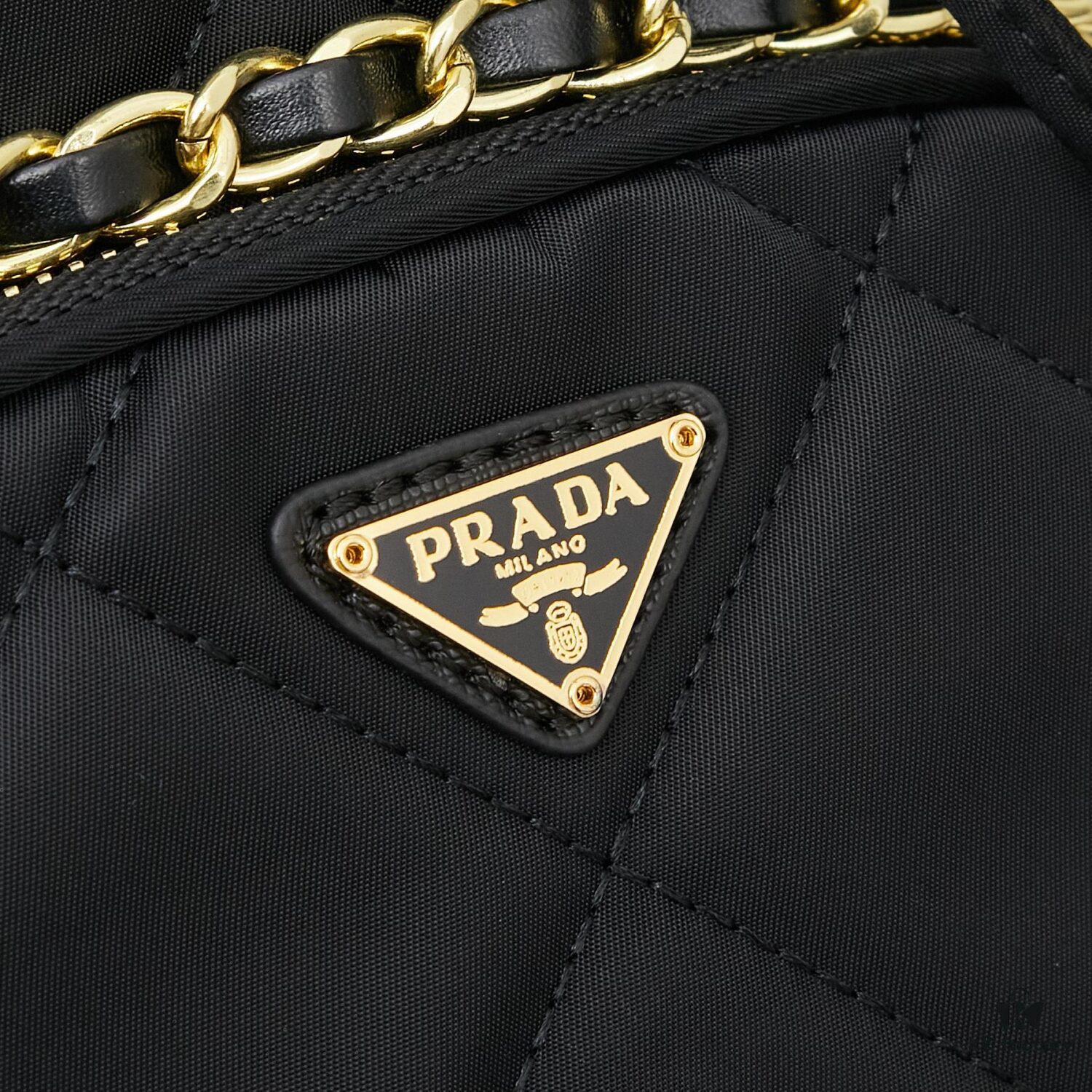 PRADA Mini Black and Gold Bucket Bag 🧚 So Elegant~