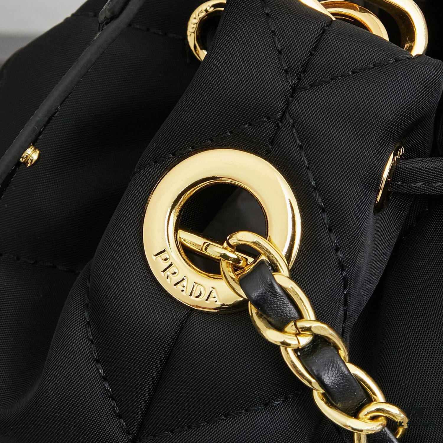 PRADA Mini Black and Gold Bucket Bag 🧚 So Elegant~