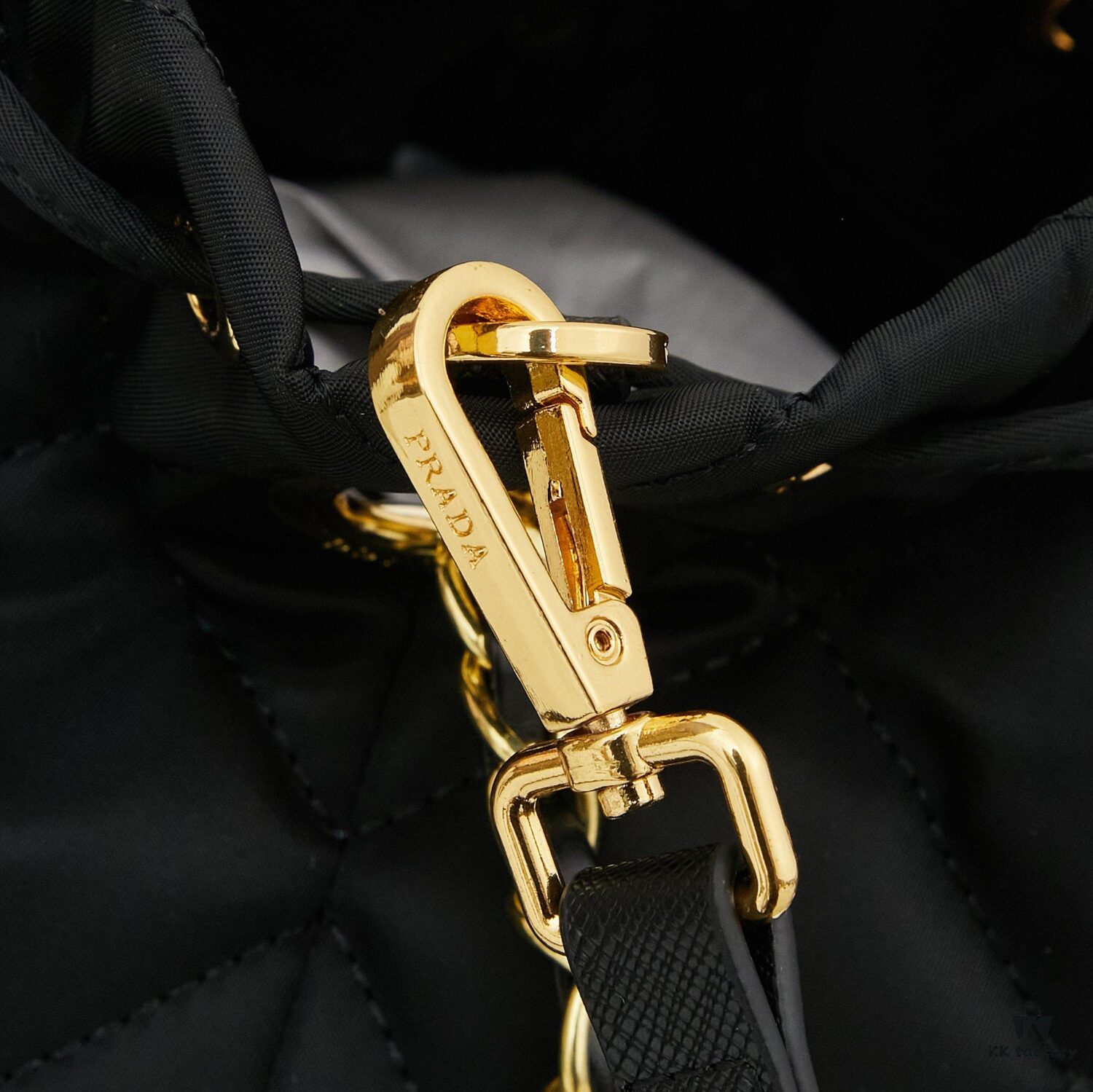 PRADA Mini Black and Gold Bucket Bag 🧚 So Elegant~