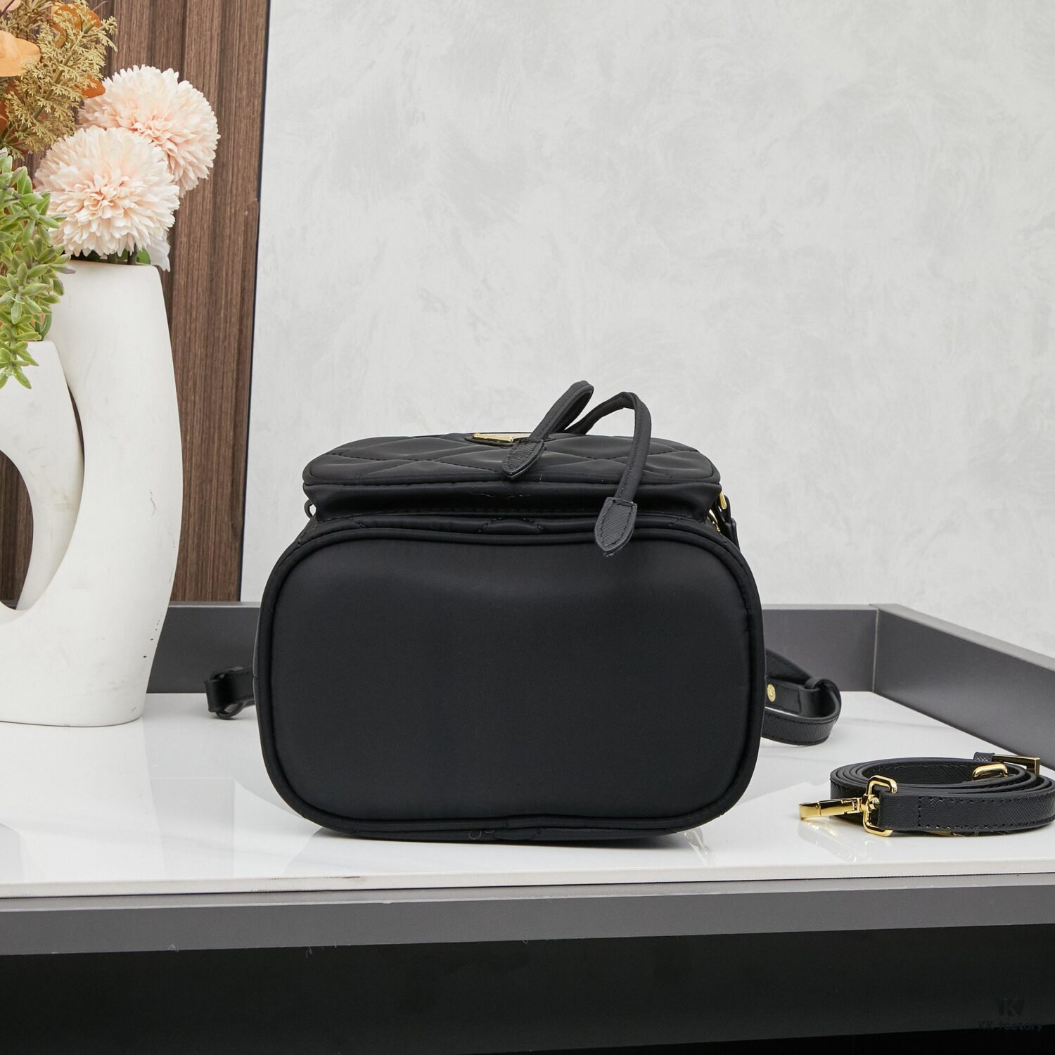 PRADA Mini Black and Gold Bucket Bag 🧚 So Elegant~