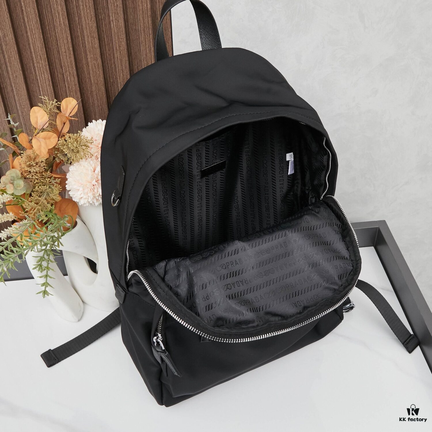 PRADA Re-Nylon and Saffiano Nylon Backpack Unisex – Waterproof Parachute Nylon with Leather Trim