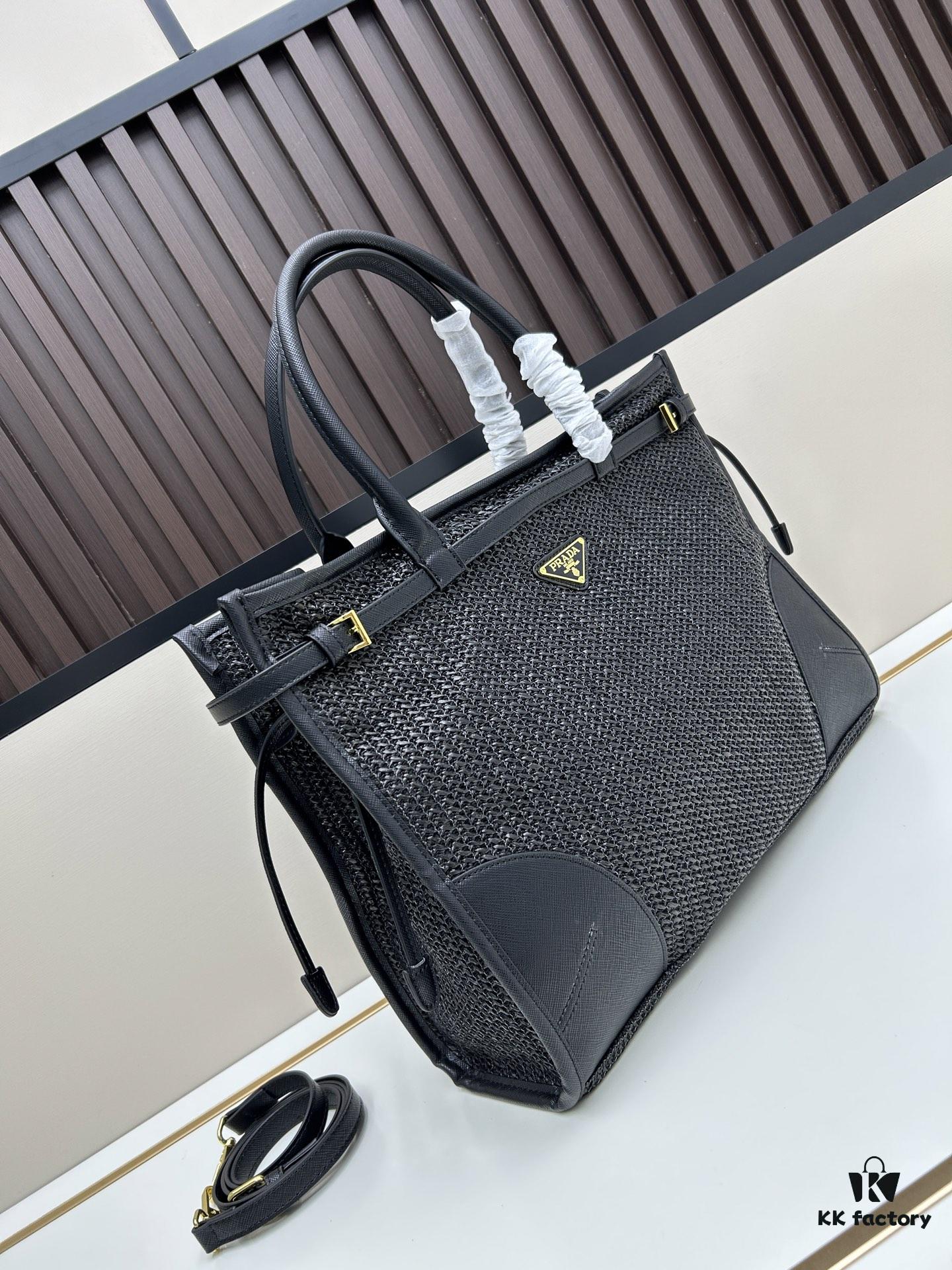 PRADA Summer It Bag – The Ultimate Woven Tote, Size 38x30x12