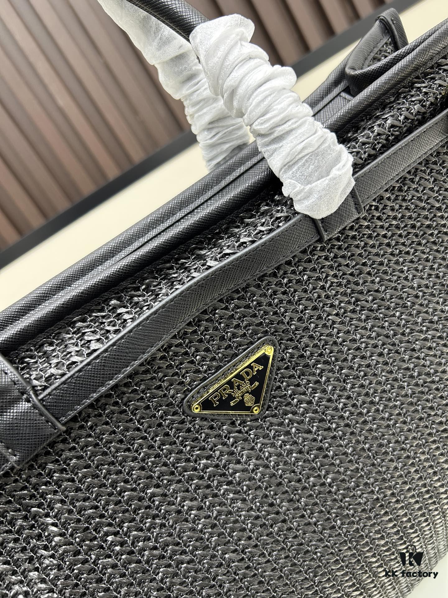 PRADA Summer It Bag – The Ultimate Woven Tote, Size 38x30x12