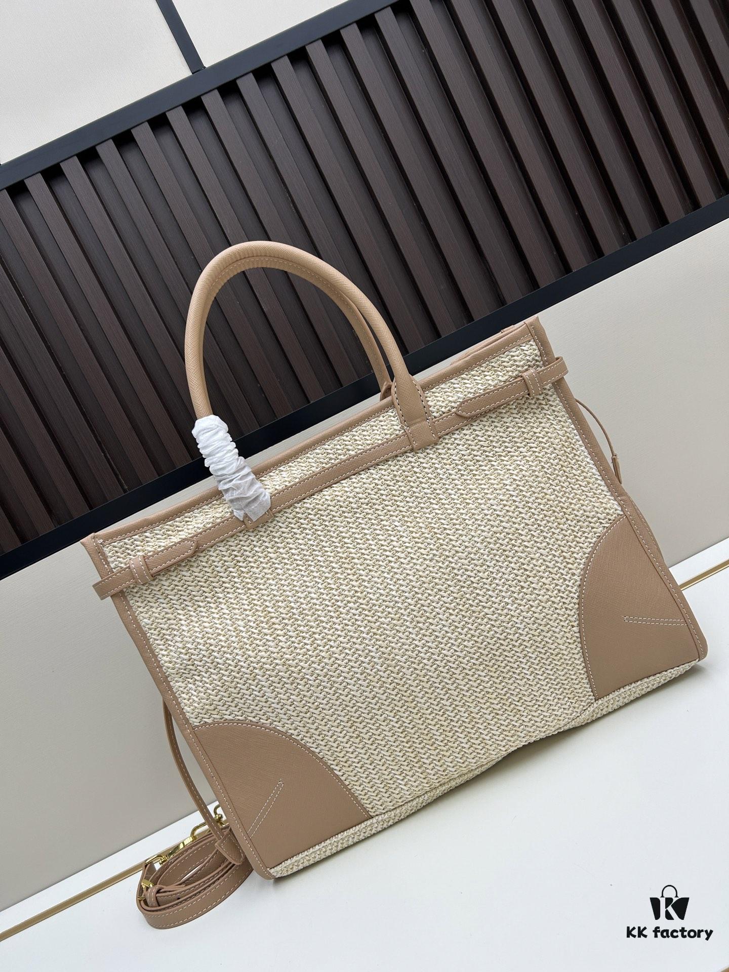 PRADA Summer It Bag – The Ultimate Woven Tote, Size 38✕30✕12