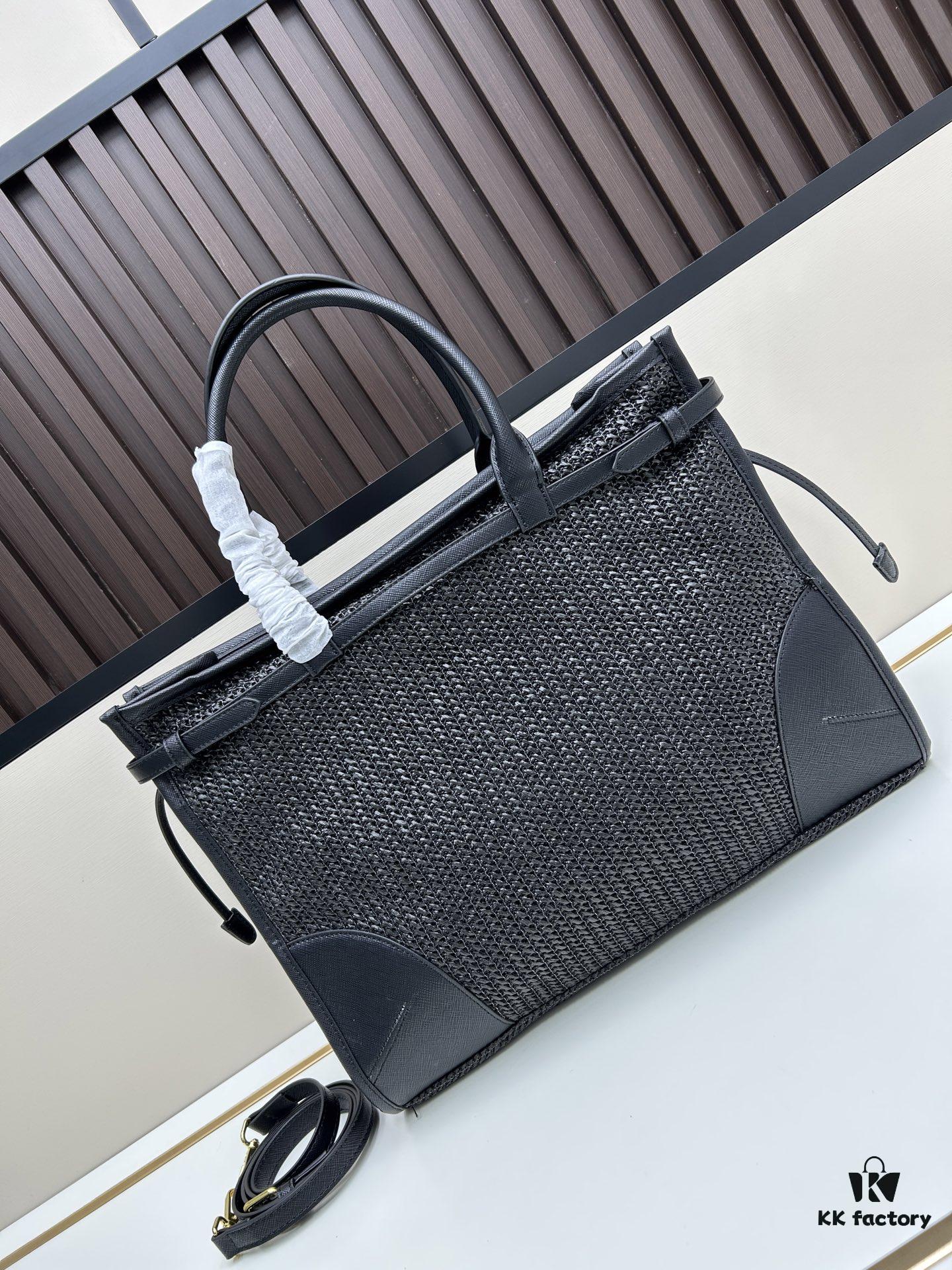 PRADA Summer It Bag – The Ultimate Woven Tote, Size 38x30x12