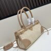 PRADA Summer Woven Bag - Large Capacity Straw Tote with Italian Vegetable-Tanned Leather Trim, 32✕15✕11 cm