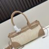PRADA Summer Woven Bag - Large Capacity Straw Tote with Italian Vegetable-Tanned Leather Trim, 32✕15✕11 cm