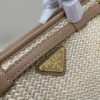 PRADA Summer Woven Bag - Large Capacity Straw Tote with Italian Vegetable-Tanned Leather Trim, 32✕15✕11 cm