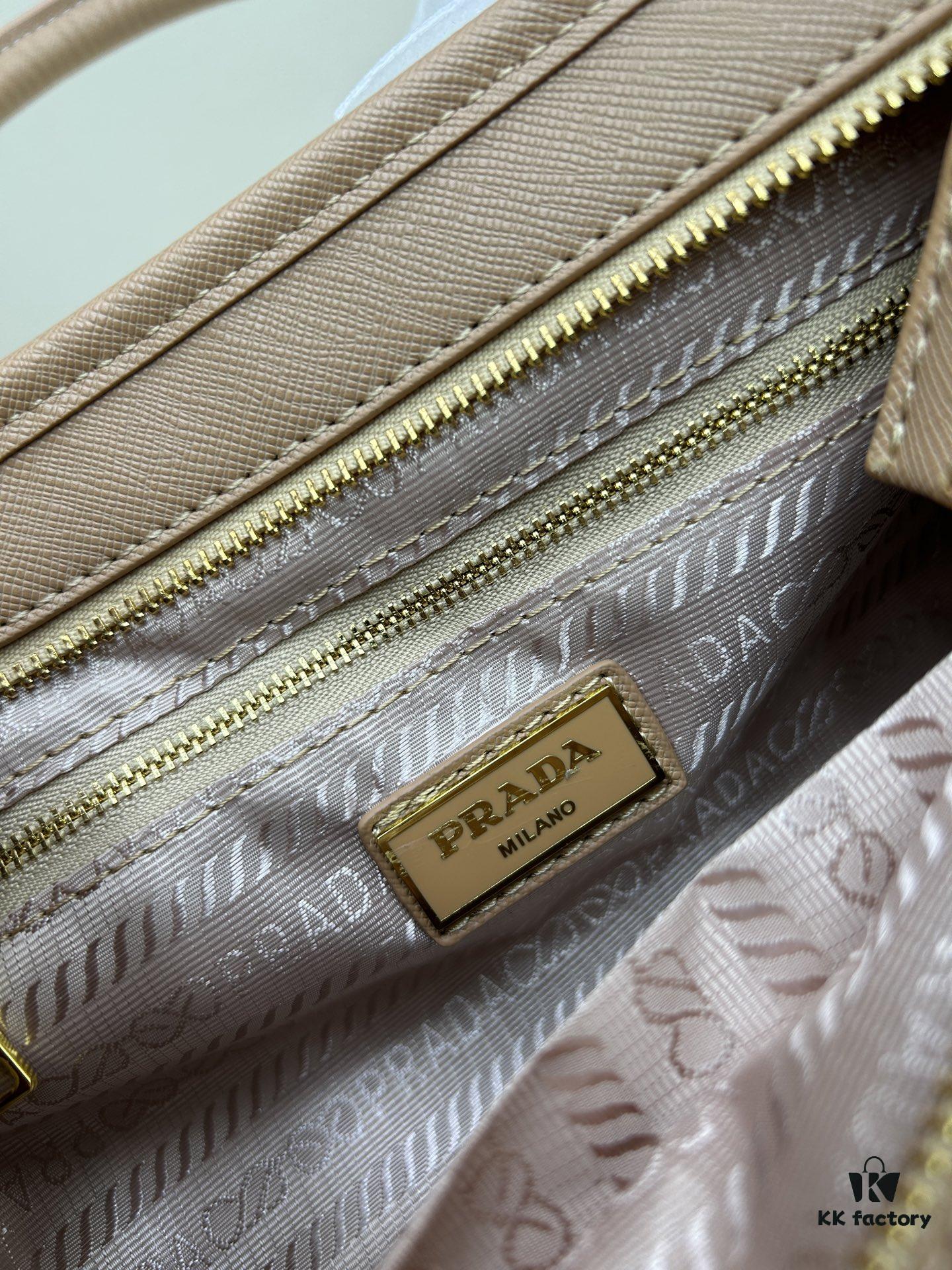 PRADA Summer Woven Bag - Large Capacity Straw Tote with Italian Vegetable-Tanned Leather Trim, 32✕15✕11 cm