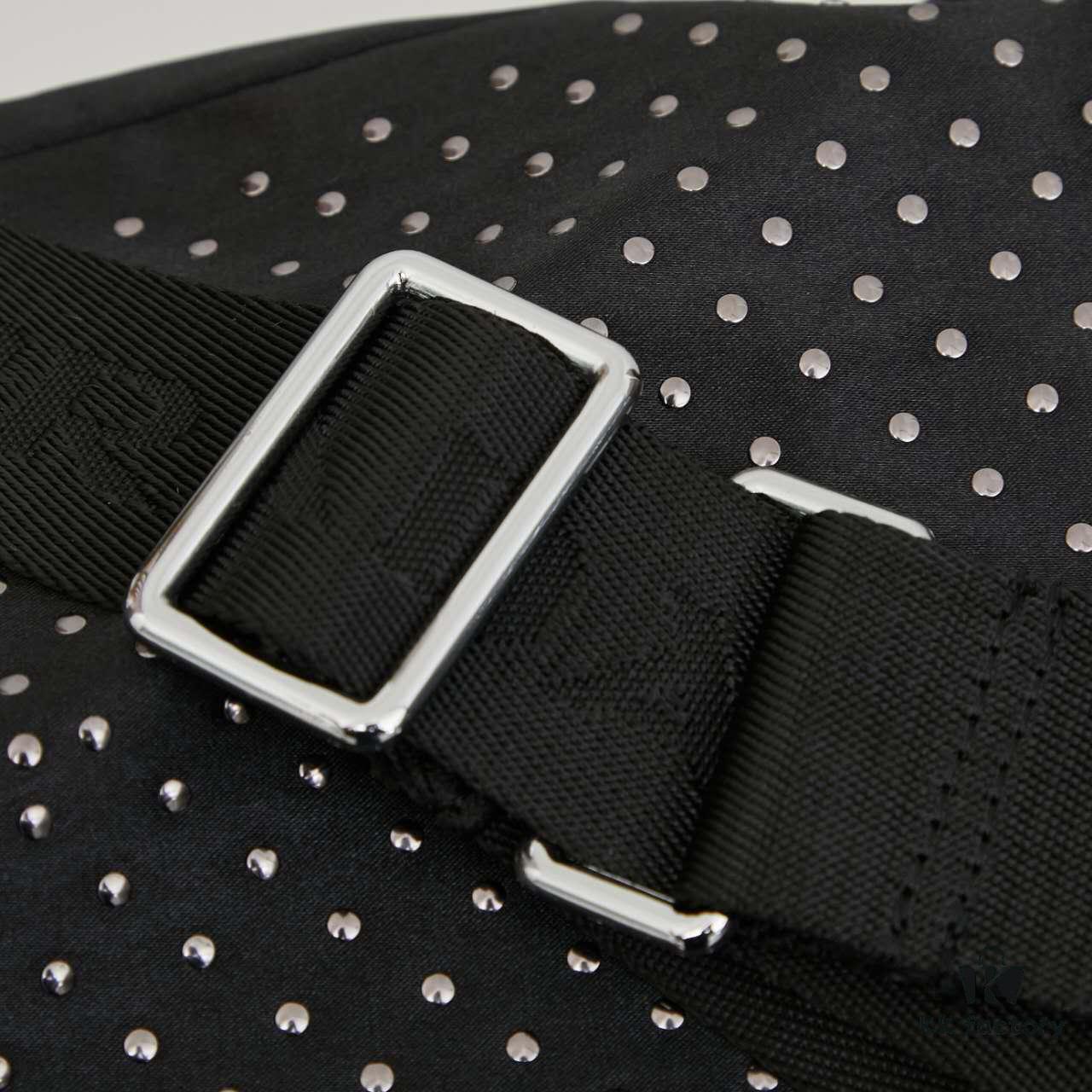 Prada Messenger Bag, Crossbody Shoulder Bag in Nylon with Studs, Size 26x16x10, Model 2508