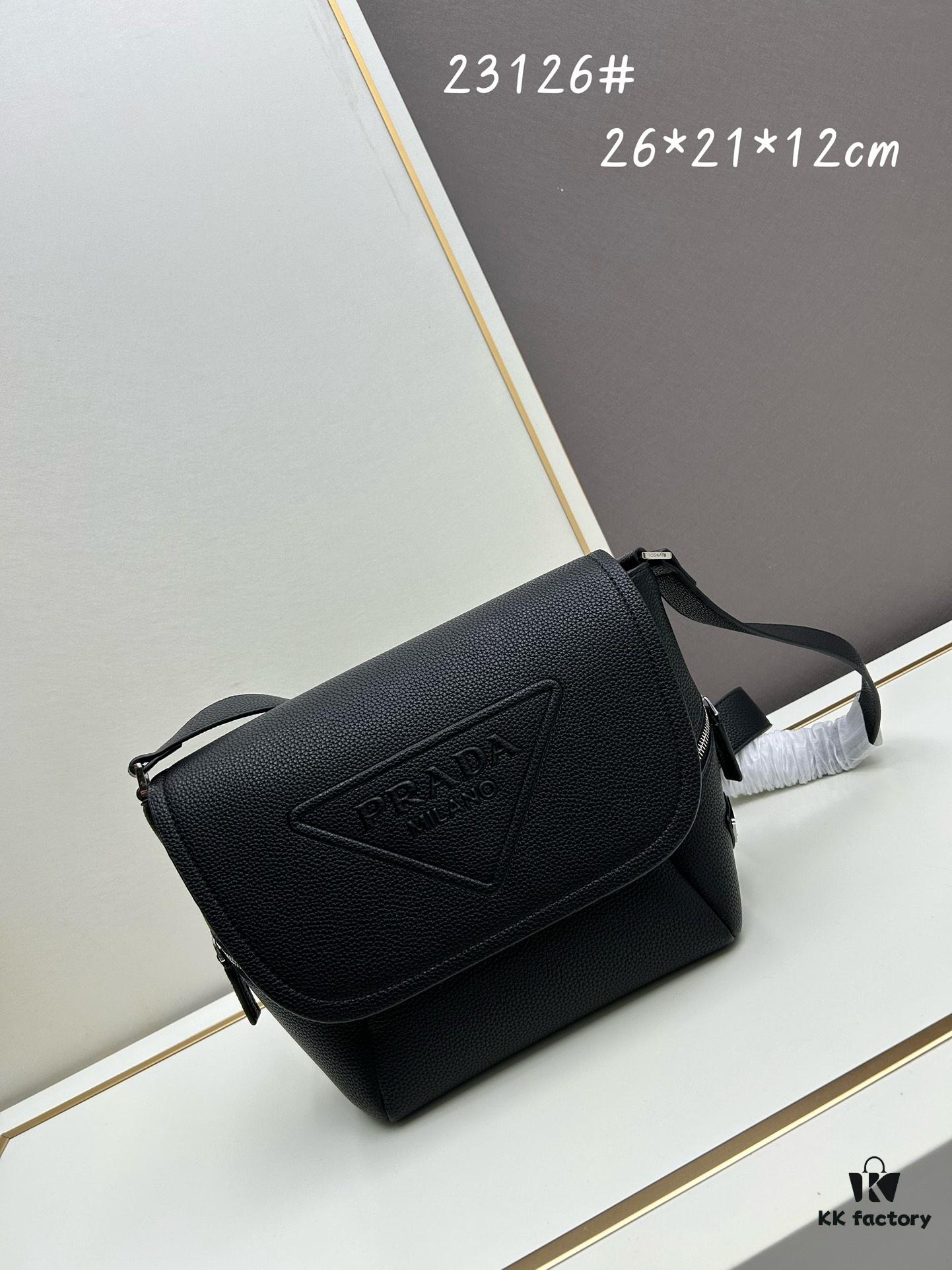 Prada Men's Crossbody Bag in Crinkled Calfskin