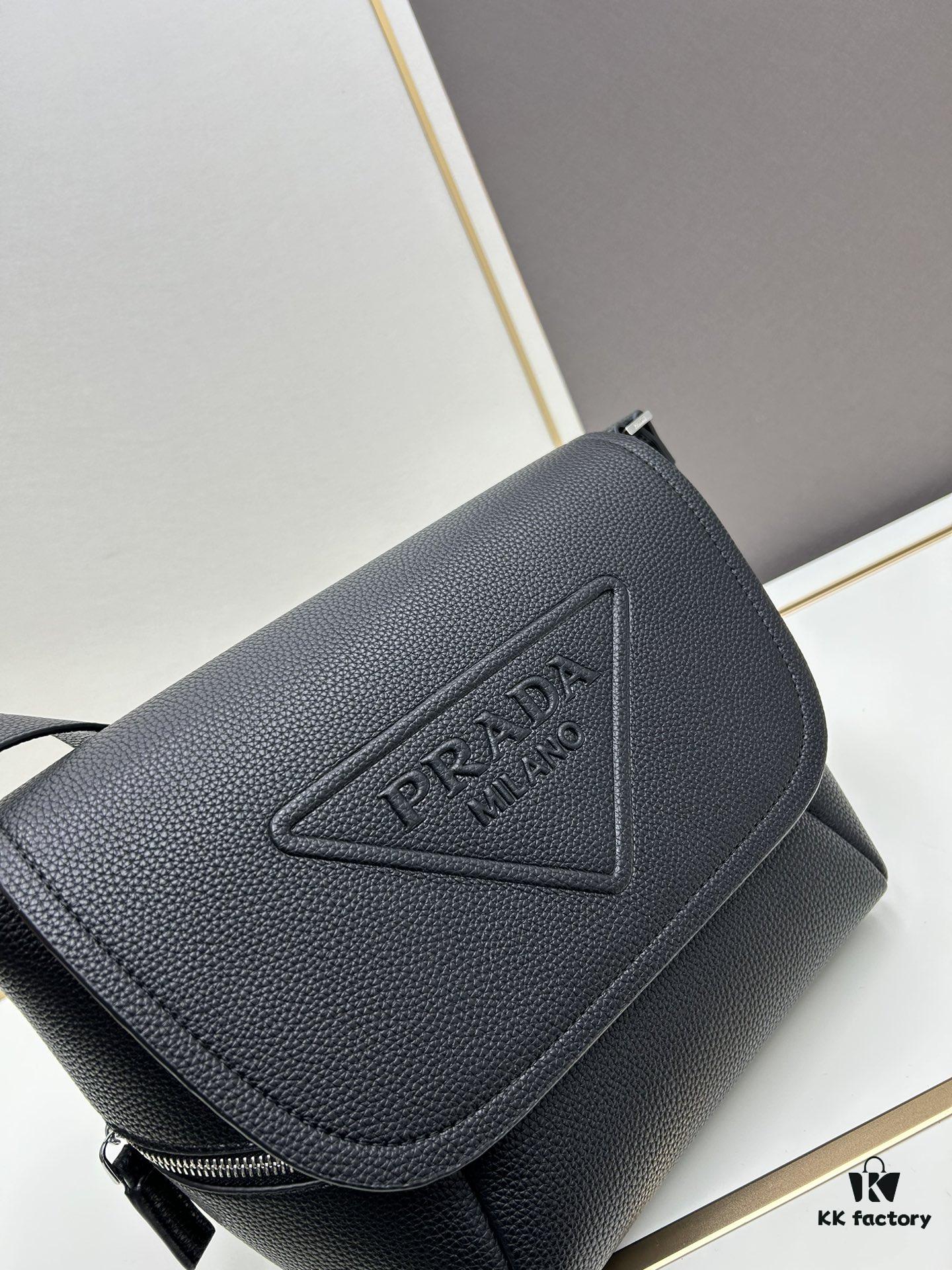 Prada Men's Crossbody Bag in Crinkled Calfskin