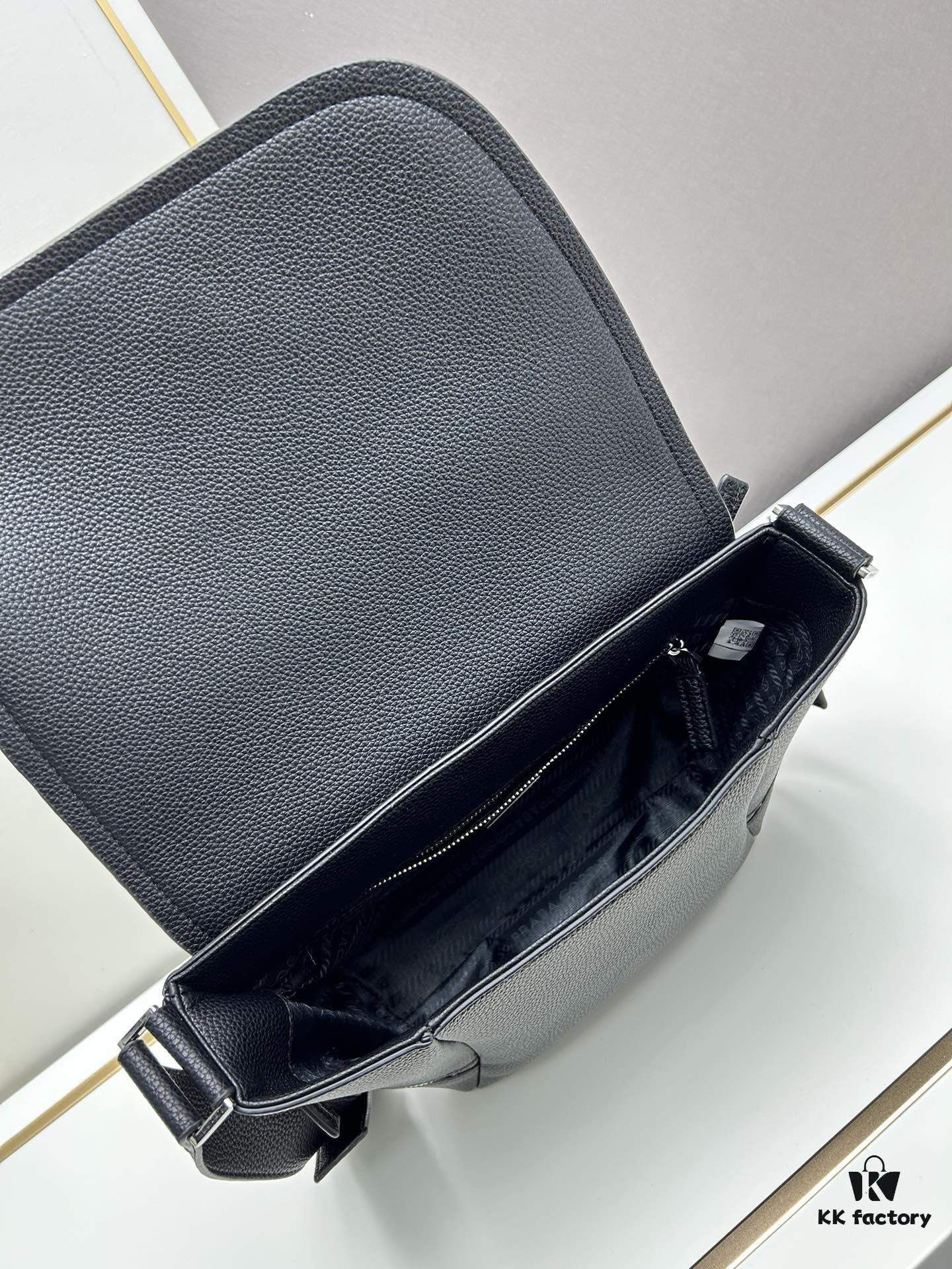 Prada Men's Crossbody Bag in Crinkled Calfskin