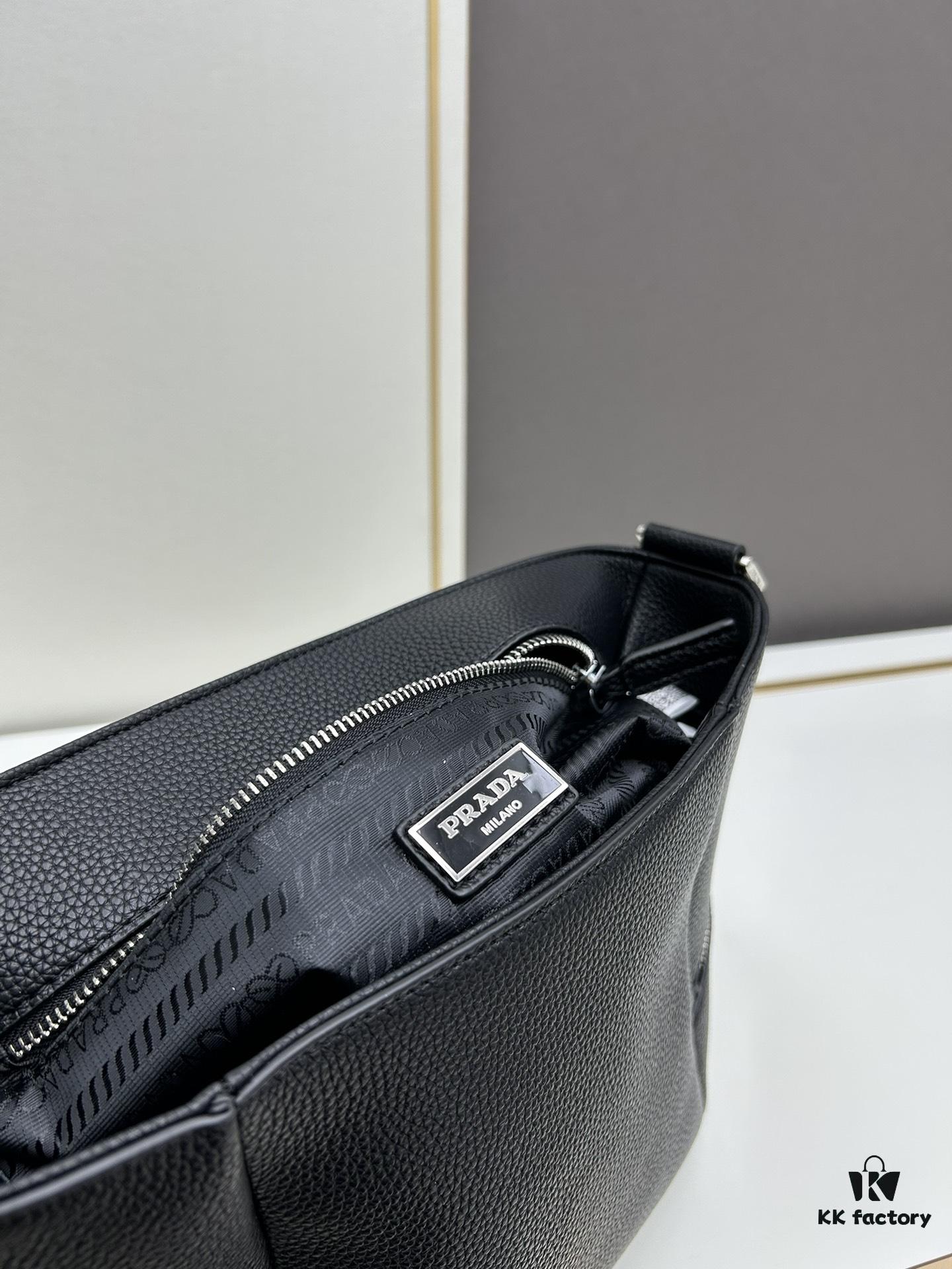 Prada Men's Crossbody Bag in Crinkled Calfskin