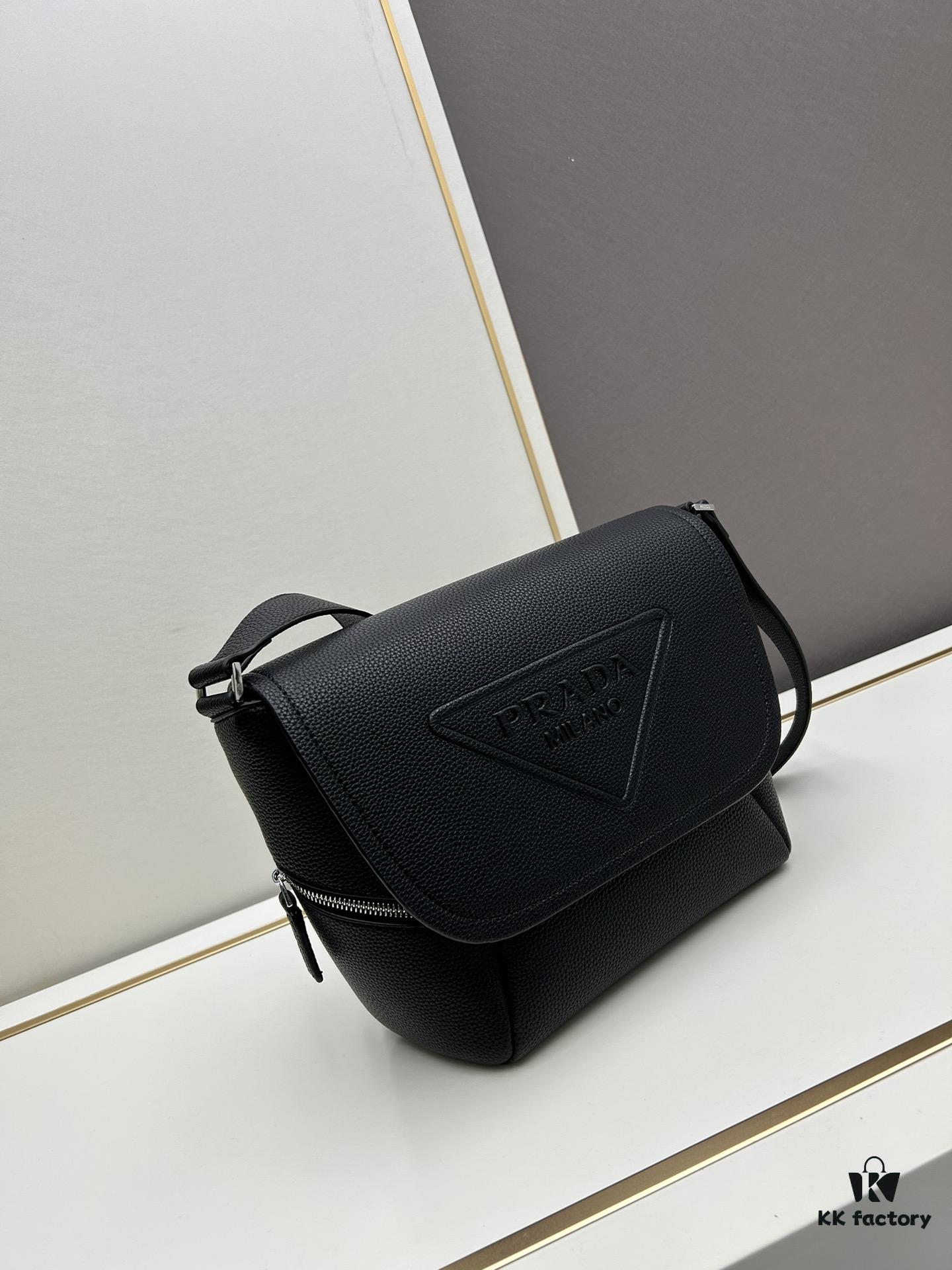 Prada Men's Crossbody Bag in Crinkled Calfskin