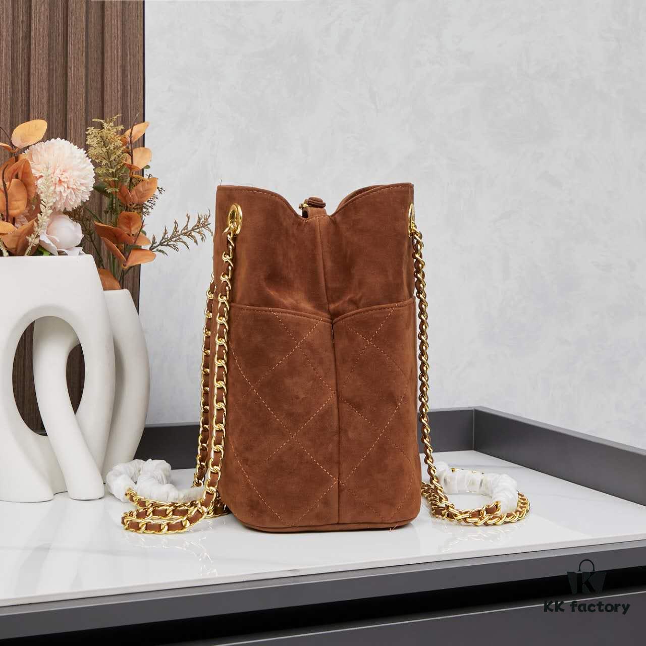 Vintage Prada Suede Crossbody Bag with Chain – A Timeless 'Baozi' Design