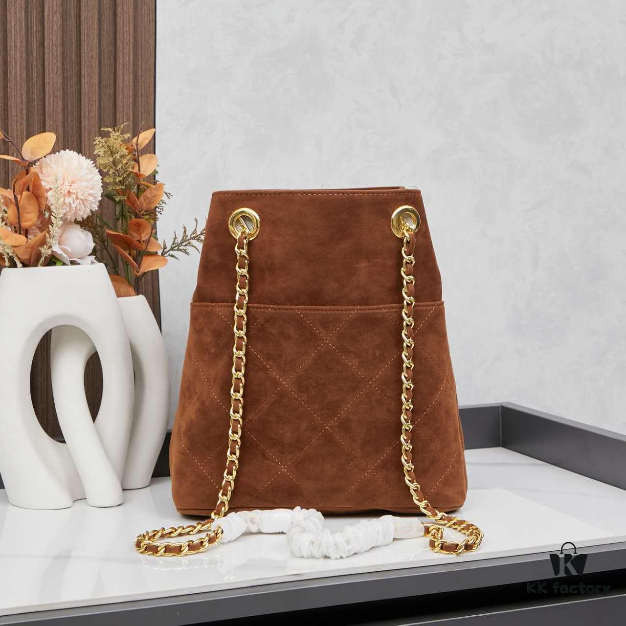 Vintage Prada Suede Crossbody Bag with Chain – A Timeless 'Baozi' Design