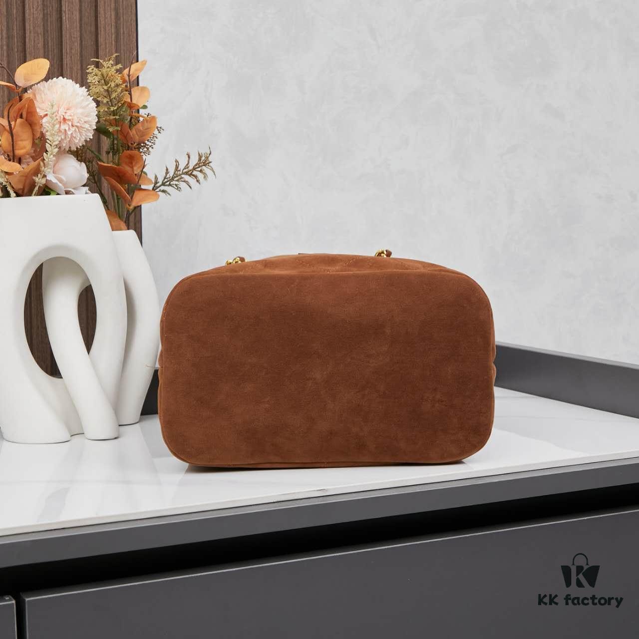 Vintage Prada Suede Crossbody Bag with Chain – A Timeless 'Baozi' Design