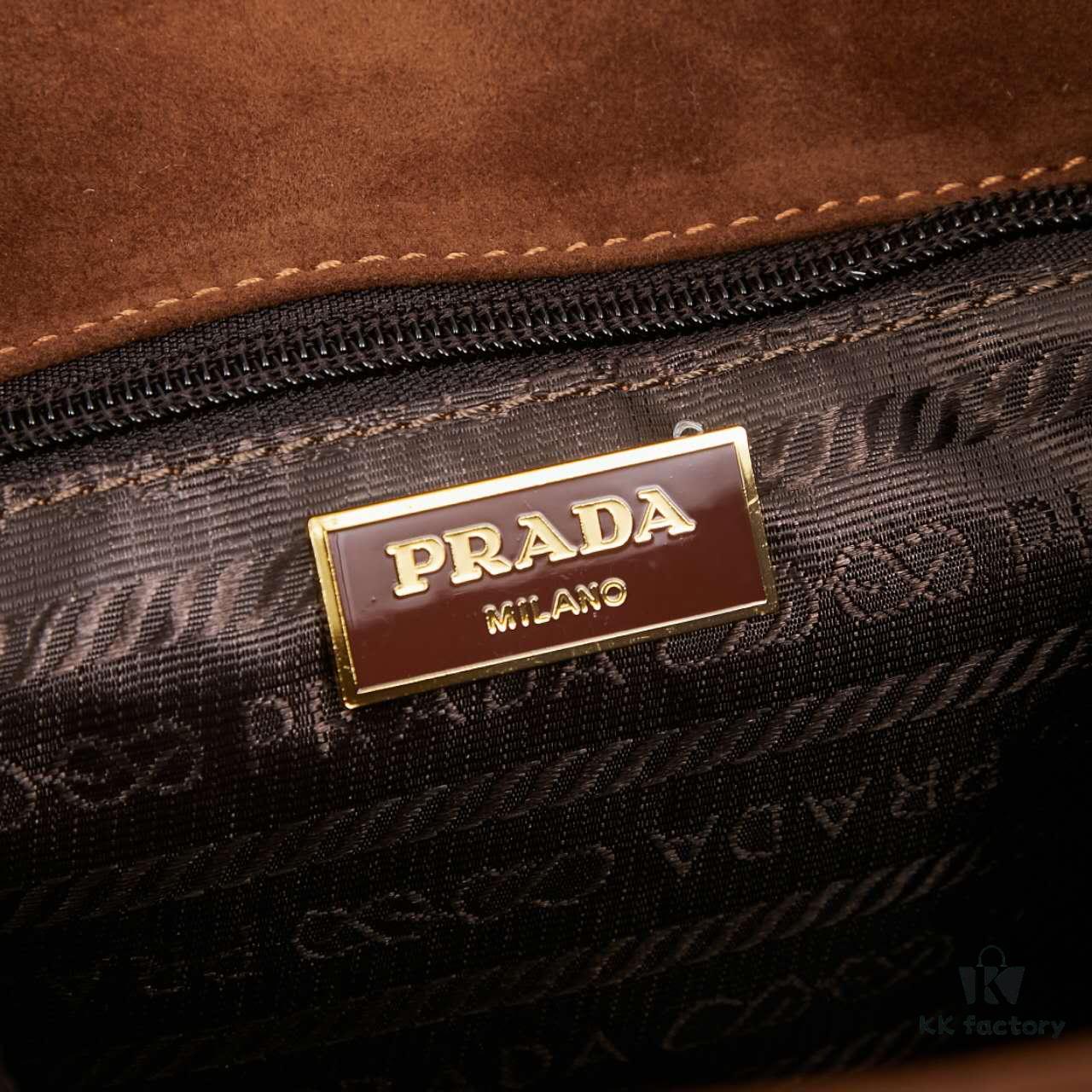 Vintage Prada Suede Crossbody Bag with Chain – A Timeless 'Baozi' Design