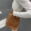 Vintage Prada Suede Crossbody Bag with Chain – A Timeless 'Baozi' Design, Opens as a Long-Chain Tote