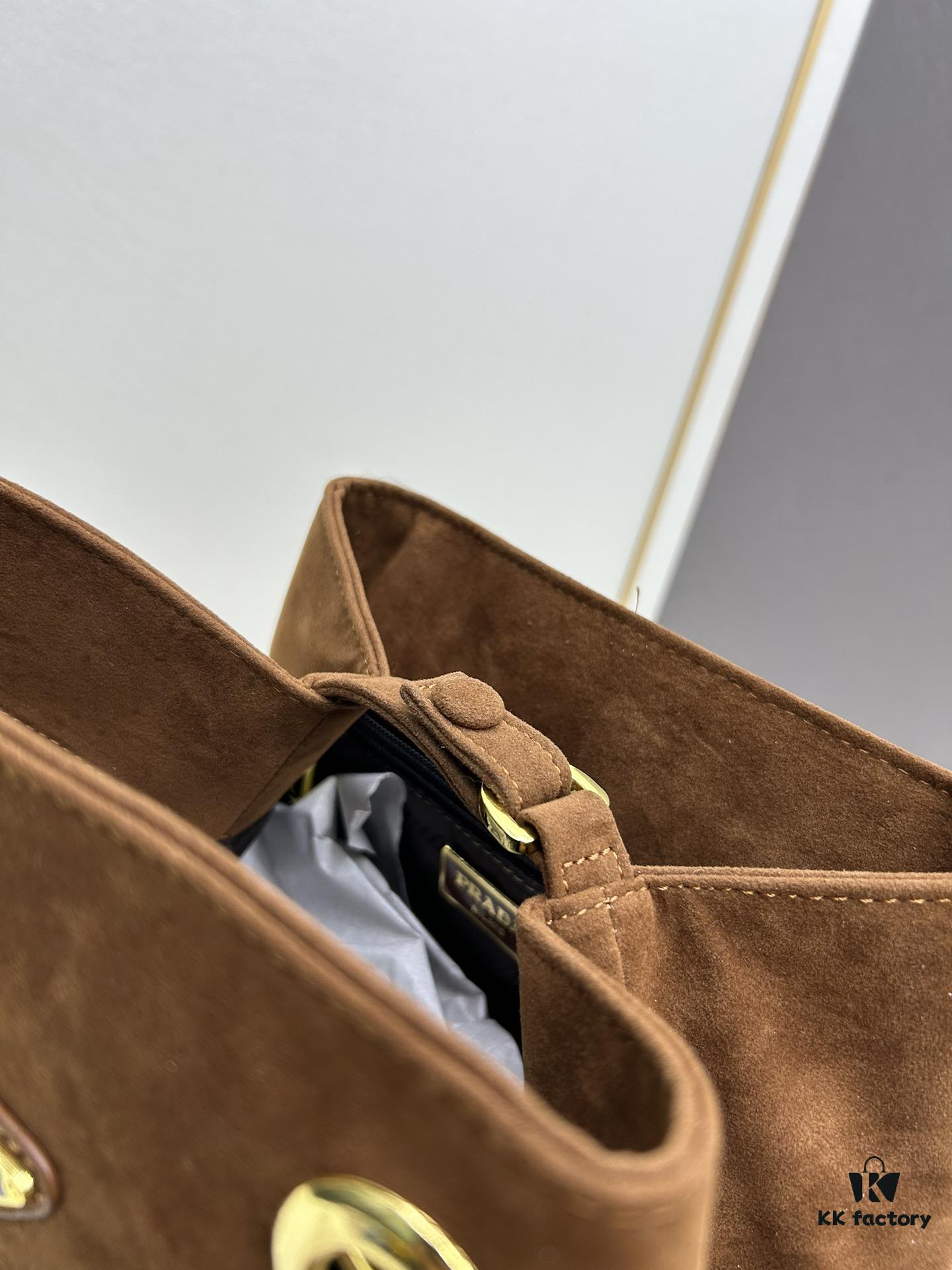 Vintage Prada Suede Crossbody Bag with Chain – A Timeless 'Baozi' Design