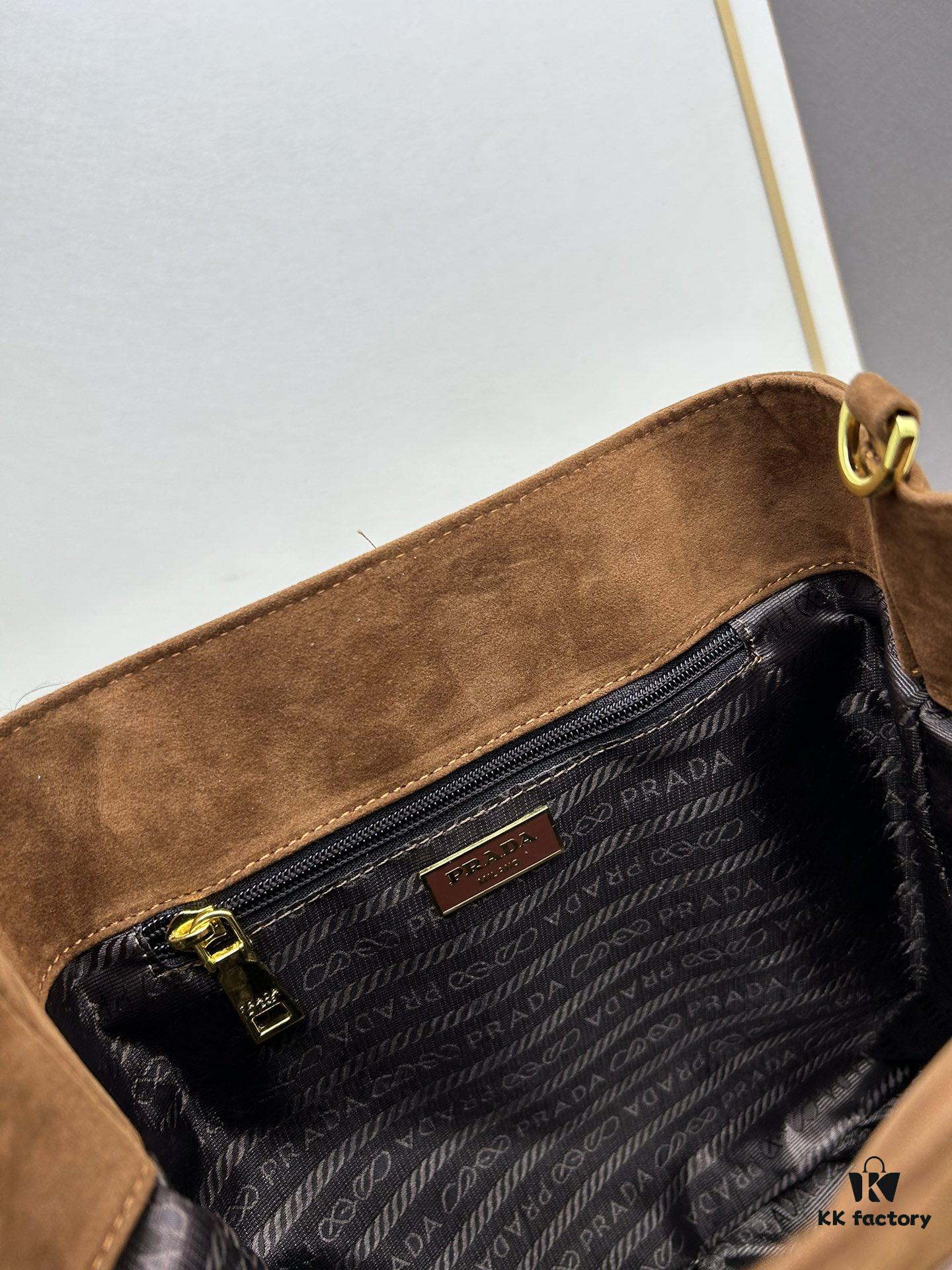 Vintage Prada Suede Crossbody Bag with Chain – A Timeless 'Baozi' Design