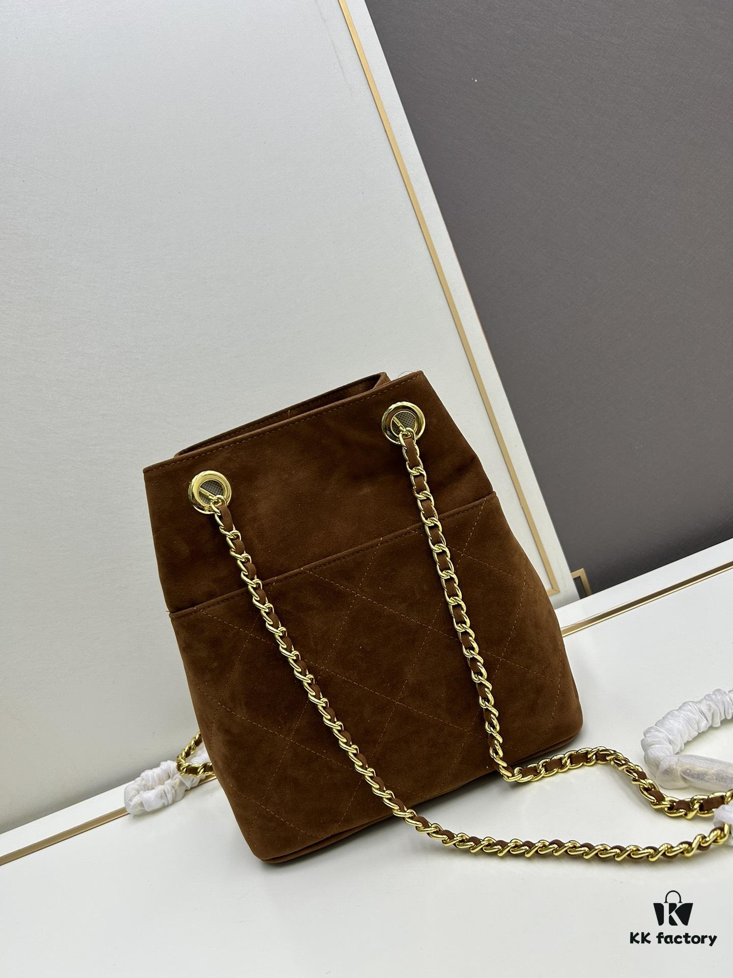 Vintage Prada Suede Crossbody Bag with Chain – A Timeless 'Baozi' Design
