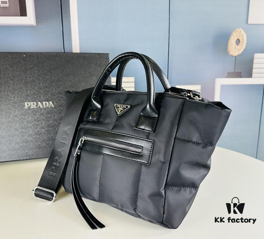 New Size: 44 cm at the opening, 28 cm at the base, height 24 cm, width 17 cm, Model 2347, Stockpiling PRADA Down Bag for Winter