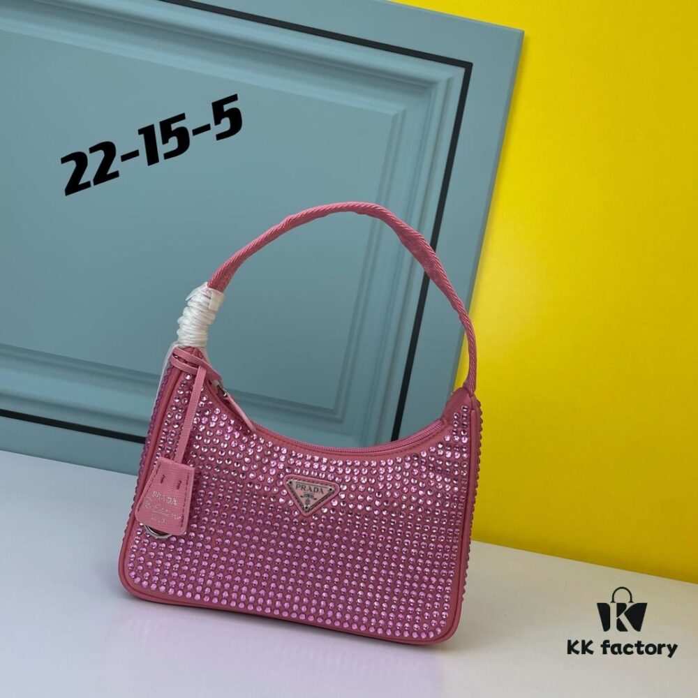 Prada 2021 New Sparkling Rhinestone Hobo Bag with Box