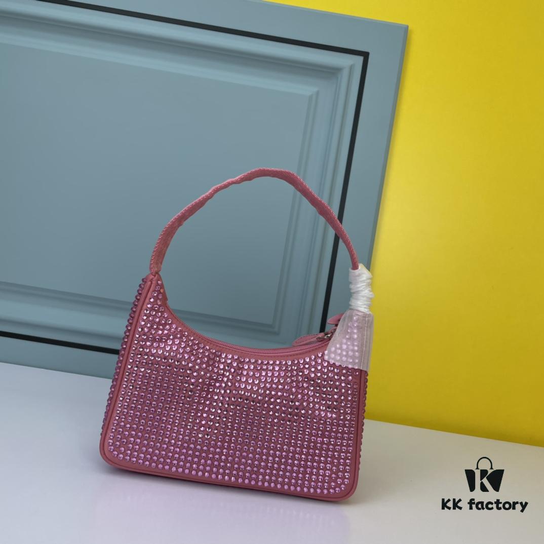 Prada 2021 New Sparkling Rhinestone Hobo Bag with Box