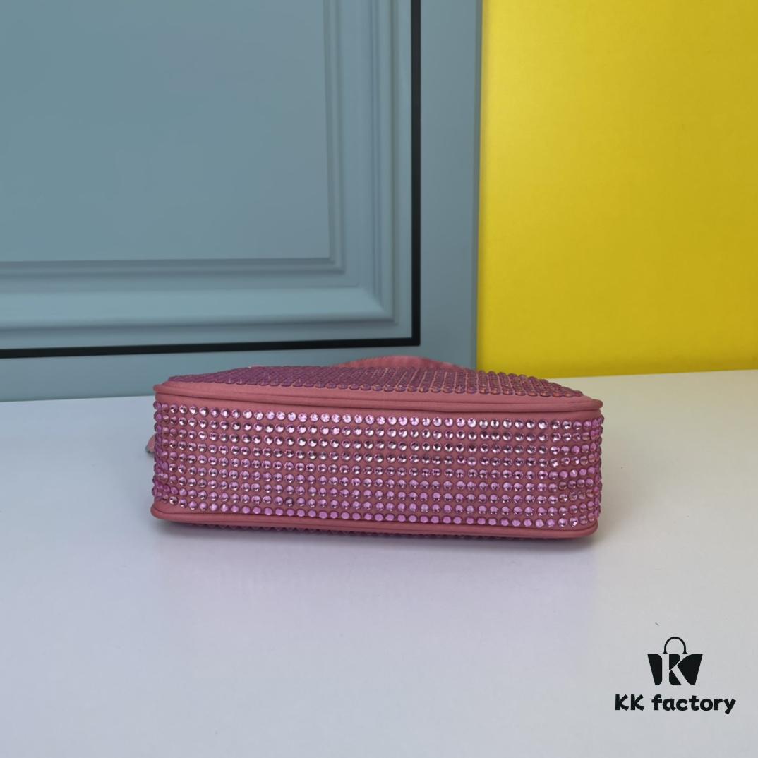 Prada 2021 New Sparkling Rhinestone Hobo Bag with Box