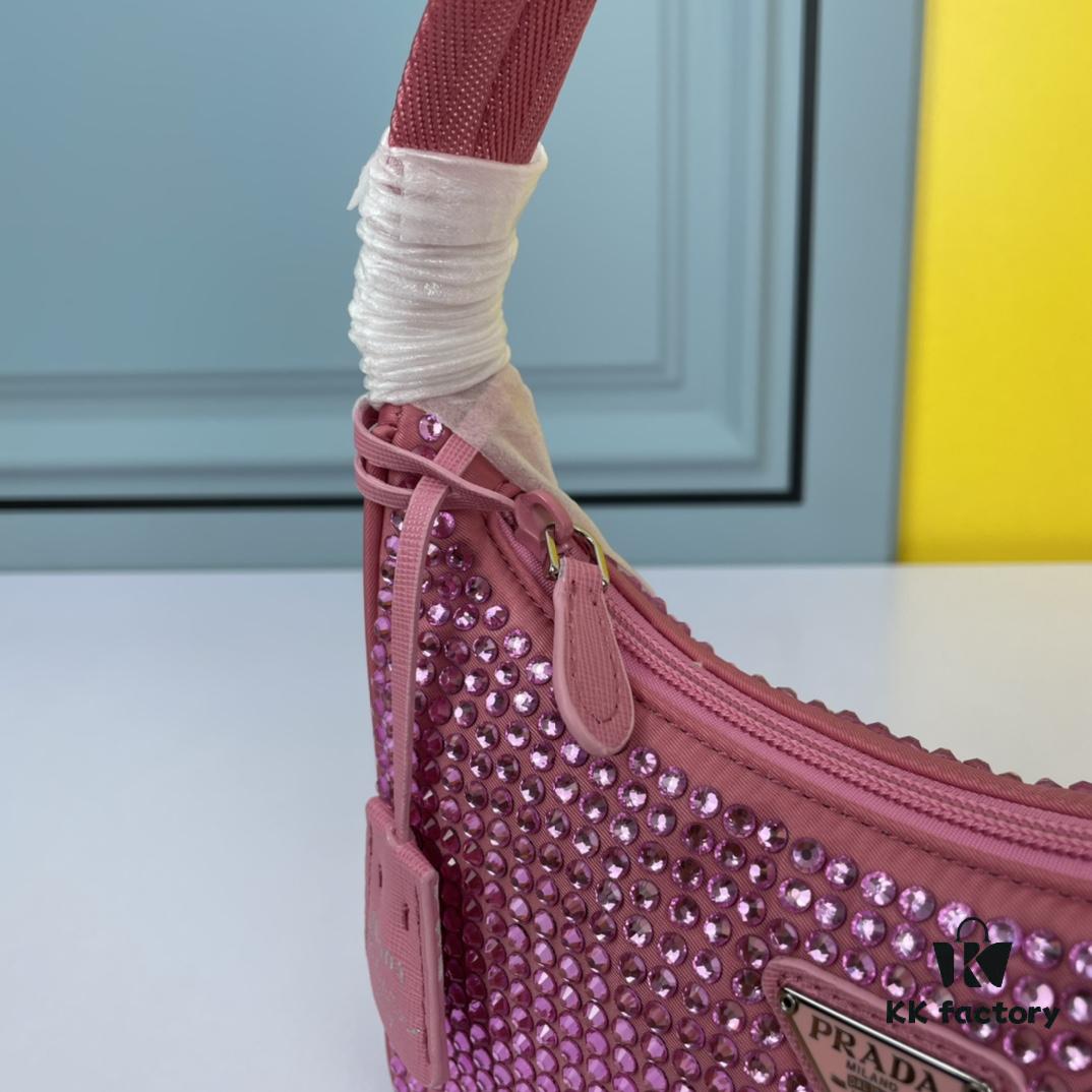 Prada 2021 New Sparkling Rhinestone Hobo Bag with Box